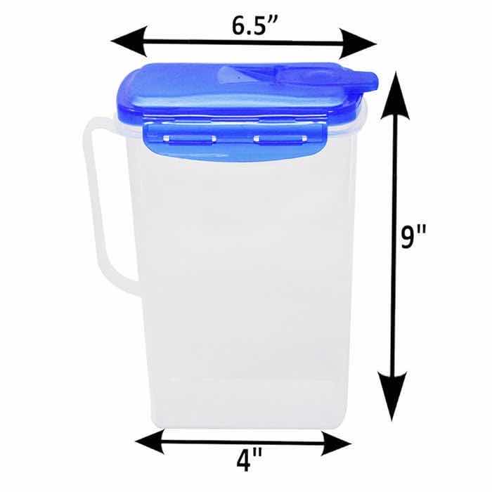 Photo 1 of CASE OF 24 HOME-X FRIDGE DOOR PITCHER SLIM DESIGN 2 QUART CAPACITY BPA FREE (9" x 4" x 6.5")