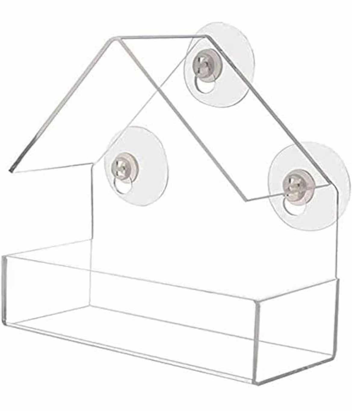 Photo 1 of CASE OF 24 HOME-X WINDOW BIRD FEEDER HOUSE WITH EXTRA STRONG SUCTION CUPS CLEAR BIRD SEED HOLDER
