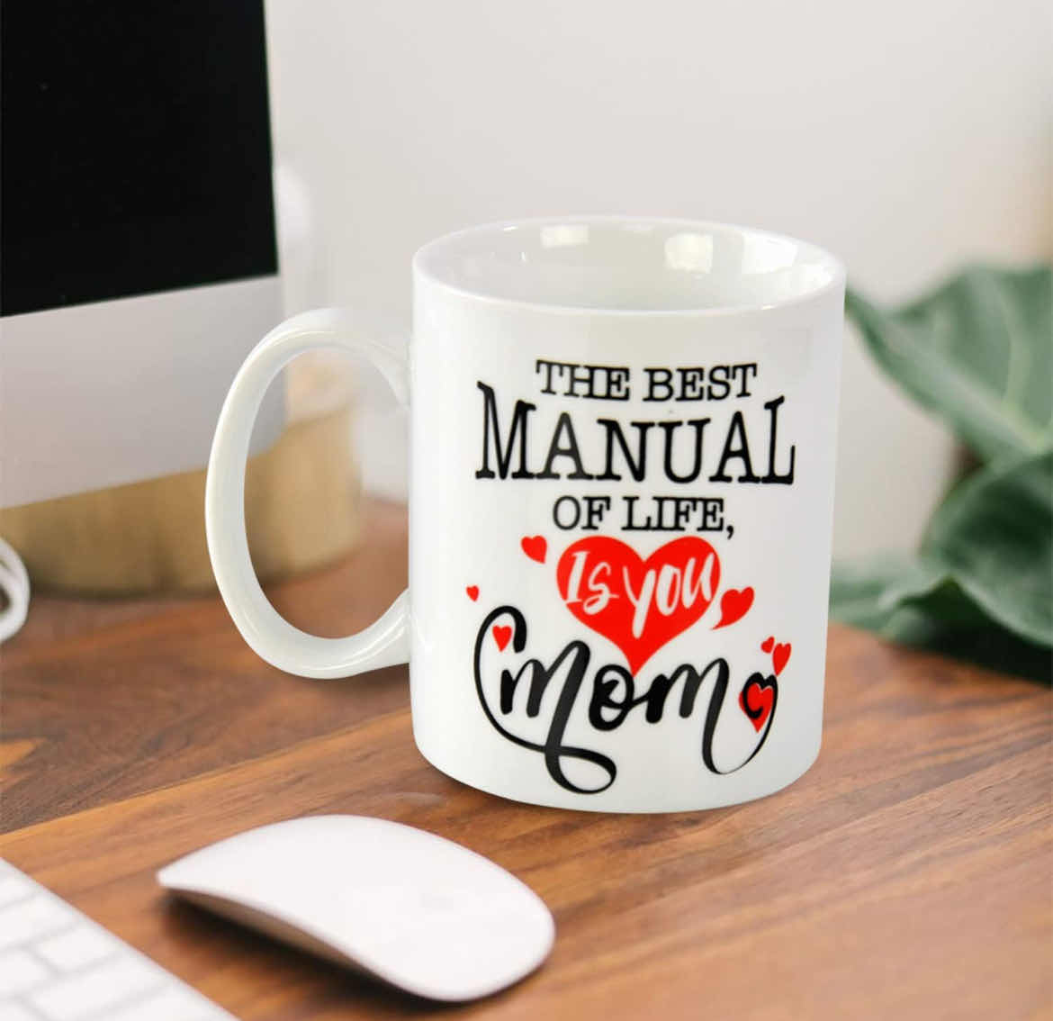 Photo 4 of CASE OF 18 HOME-X “THE BEST MANUAL OF LIFE IS YOU MOM” NOVELTY CERAMIC COFFEE MUG 3 ½" D x 3 ¾" H, 14 Oz WHITE