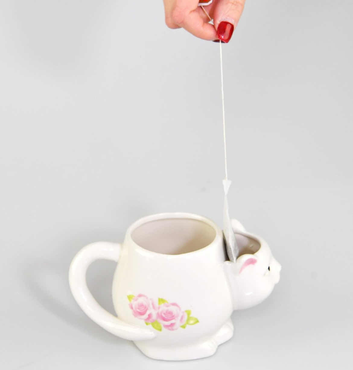 Photo 1 of CASE OF 12 HOME-X CERAMIC COFFEE MUG WITH CAT HEAD TEABAG HOLDER OFFICE HOME KITCHEN 12OZ