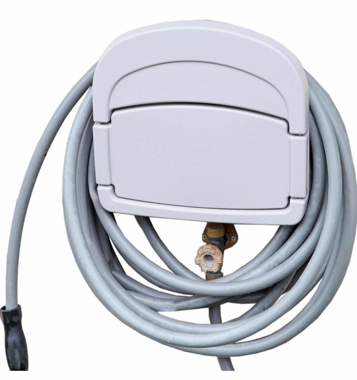 Photo 1 of CASE OF 6 HOME-X WALL MOUNT HOSE HOLDER WITH COMPARTMENT FOR HOSE ATTACHMENTS GREY (14" L x 12.5" H x 6" W)