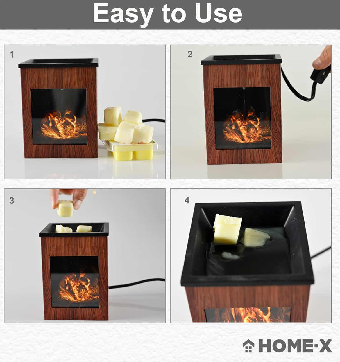 Photo 1 of CASE OF 12 HOME-X GLOWING FIREPLACE WAX WARMER CHERRYWOOD