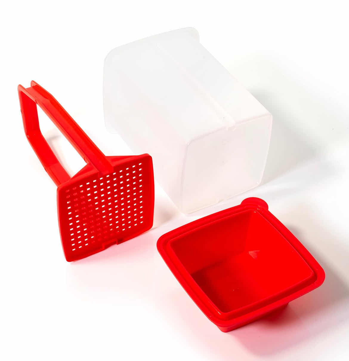 Photo 1 of CASE OF 32 HOME-X PICKLE STORE AND DRAIN CONTAINER RED