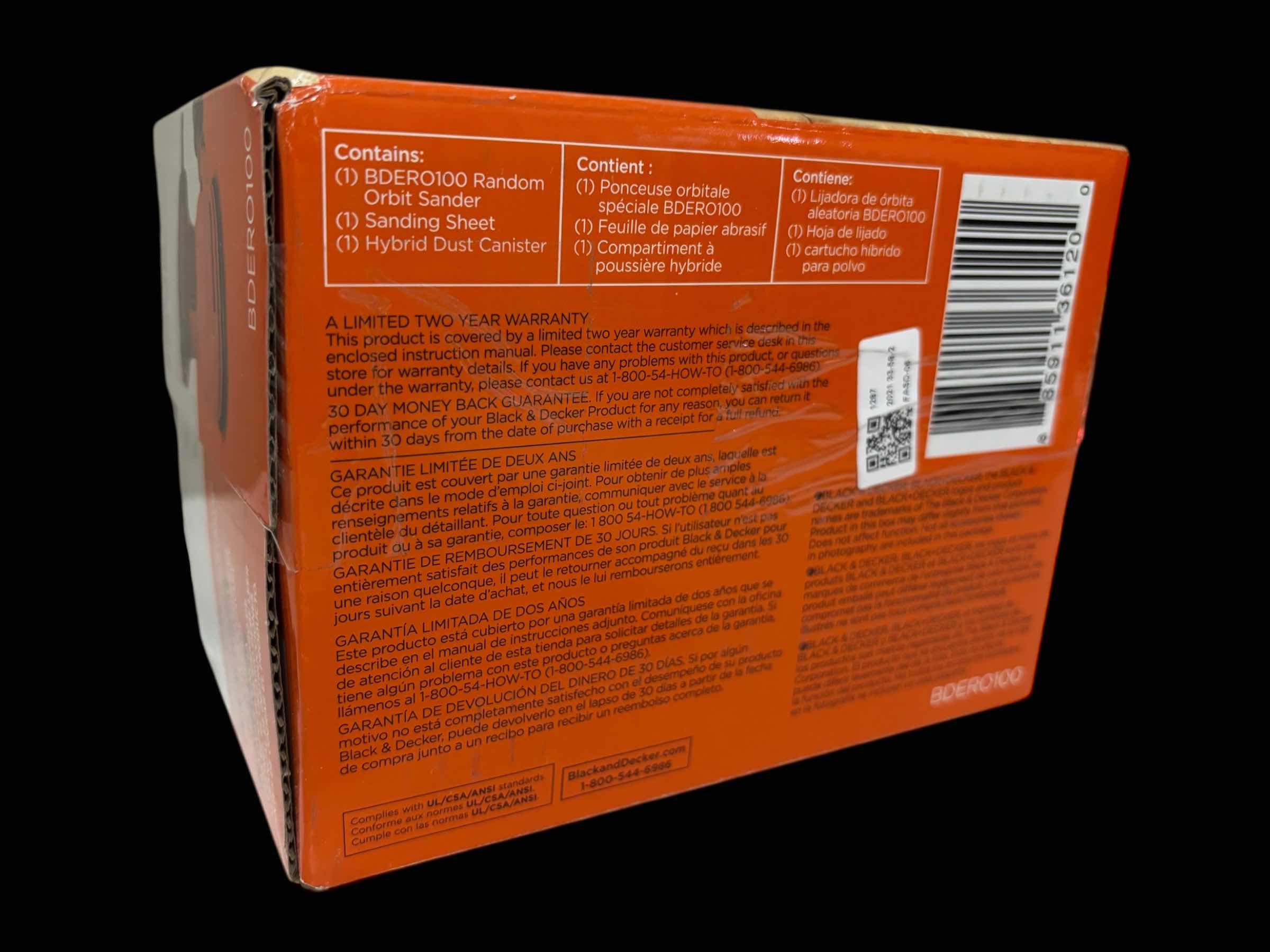 Photo 1 of BLACK + DECKER 5” RANDOM ORBITAL SANDER BDERO100