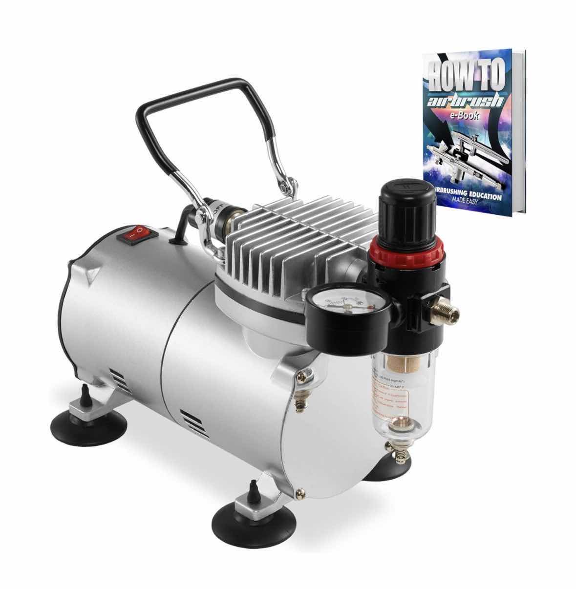 Photo 1 of POINTZERO 1/5 HP AIRBRUSH COMPRESSOR W REGULATOR, GAUGE & WATER TRAP AIR-ELITE-125X