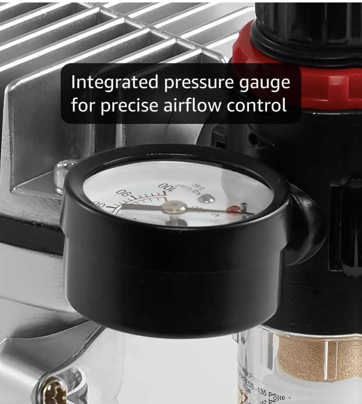 Photo 1 of POINTZERO 1/5 HP AIRBRUSH COMPRESSOR W REGULATOR, GAUGE & WATER TRAP AIR-ELITE-125X