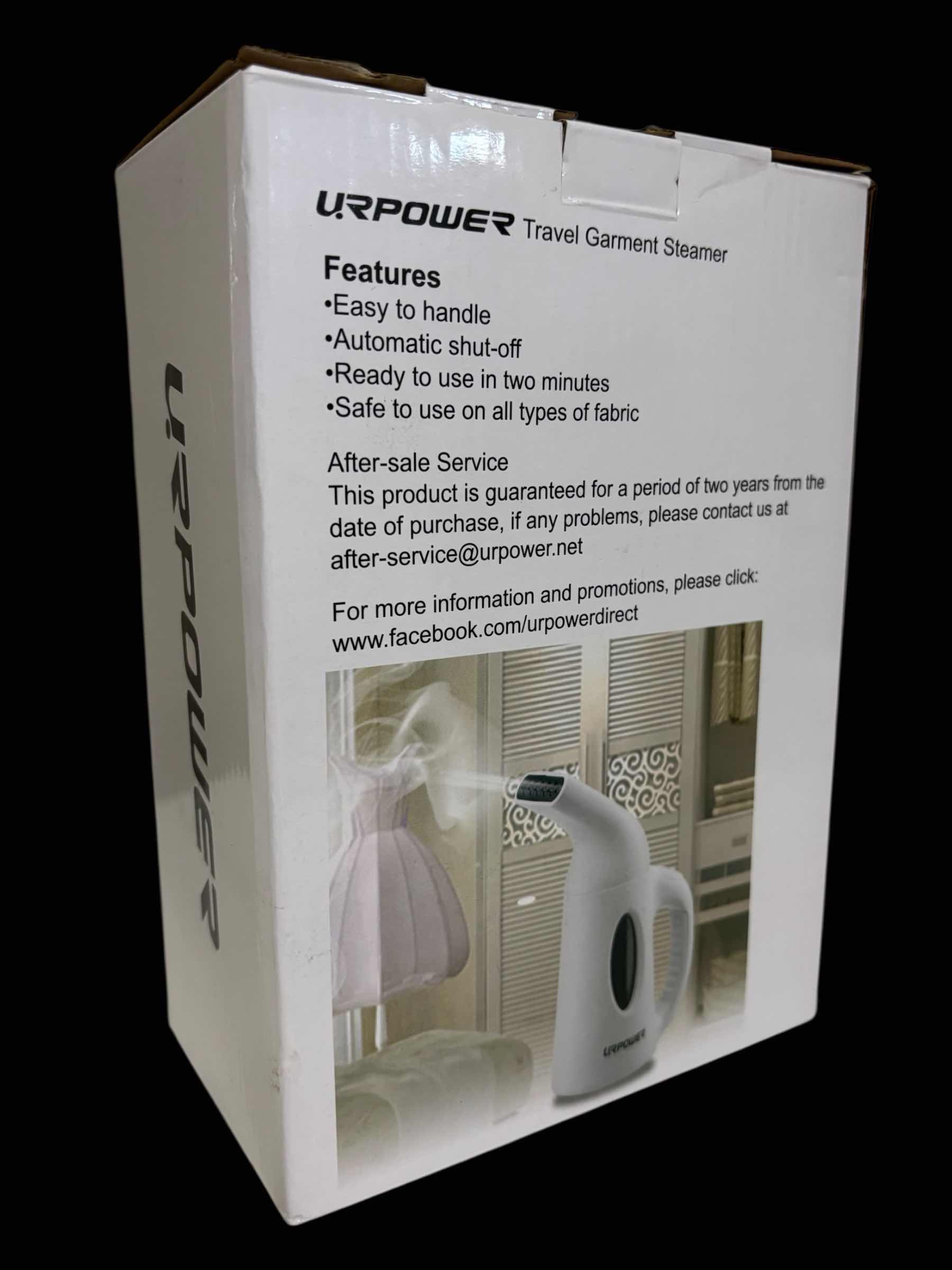 Photo 1 of URPOWER TRAVEL GARMENT STEAMER, PORTABLE HANDHELD FAST HEAT-UP 130ml, WHITE