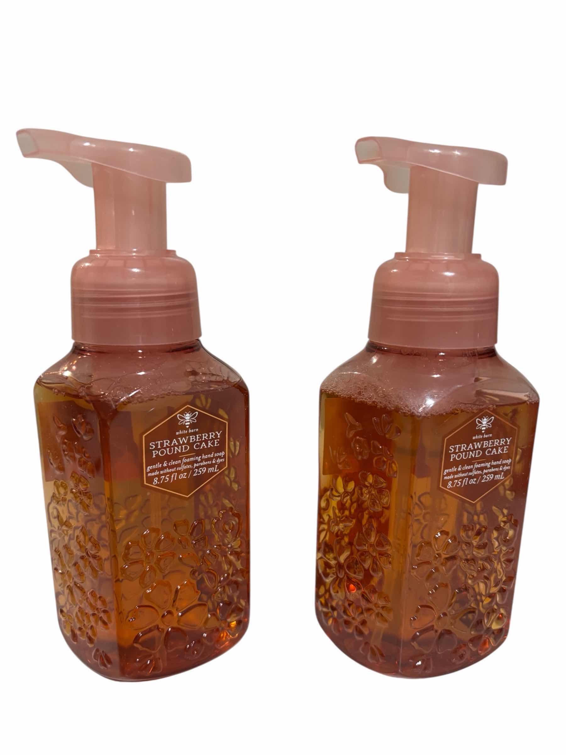 Photo 1 of BATH & BODY WORKS WHITE BARN 2-PACK GENTLE & CLEAN FOAMING HAND SOAP, STRAWBERRY POUND CAKE 8.75oz