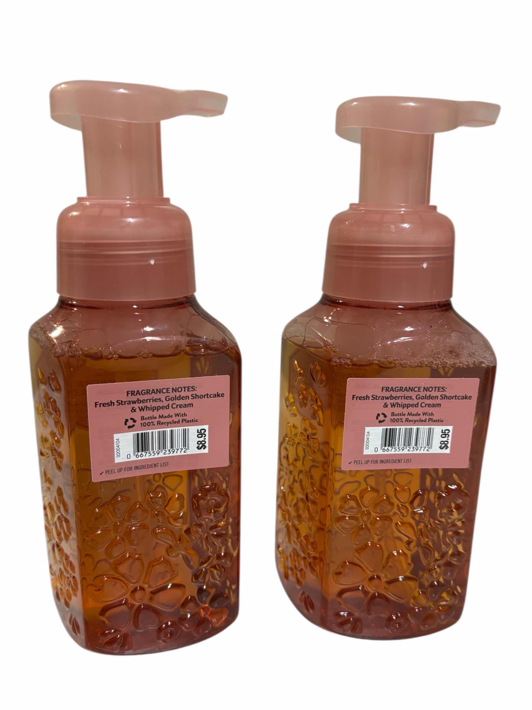 Photo 1 of BATH & BODY WORKS WHITE BARN 2-PACK GENTLE & CLEAN FOAMING HAND SOAP, STRAWBERRY POUND CAKE 8.75oz