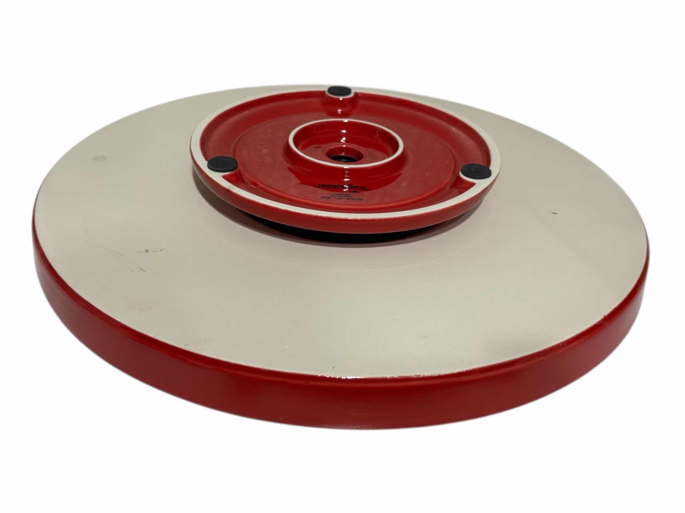 Photo 1 of TEMP-TATIONS OVENWARE DOODLE DOO RED ROOSTER 13” CERAMIC LAZY SUSAN