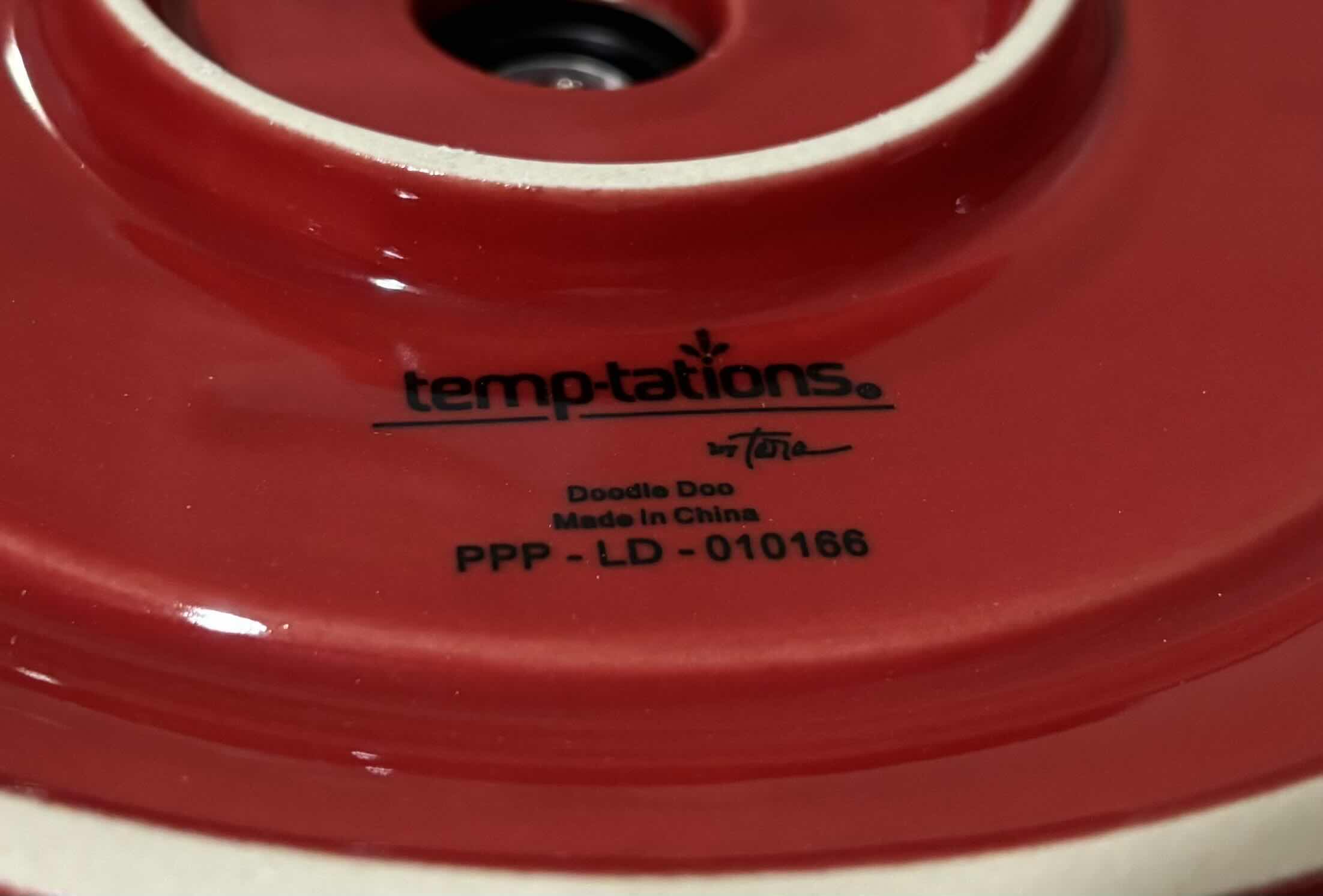 Photo 1 of TEMP-TATIONS OVENWARE DOODLE DOO RED ROOSTER 13” CERAMIC LAZY SUSAN