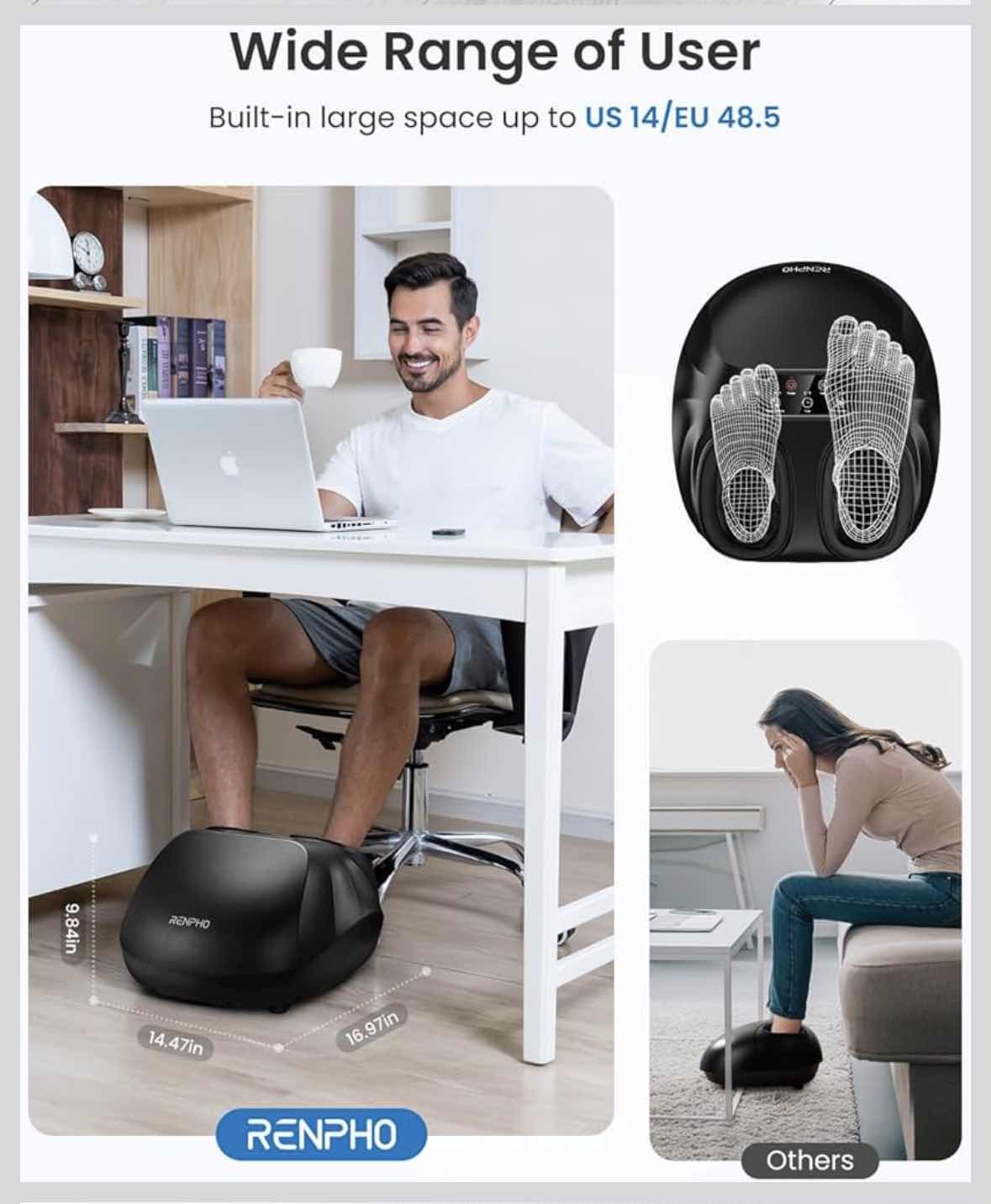 Photo 1 of $200  RENPHO SHIATSU FOOT MASSAGER, BLACK  RF-FM059