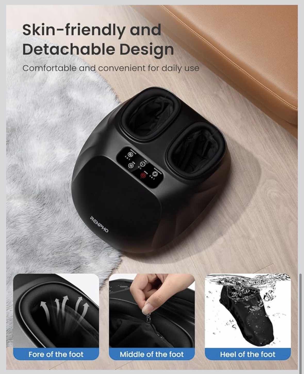 Photo 1 of $200  RENPHO SHIATSU FOOT MASSAGER, BLACK  RF-FM059