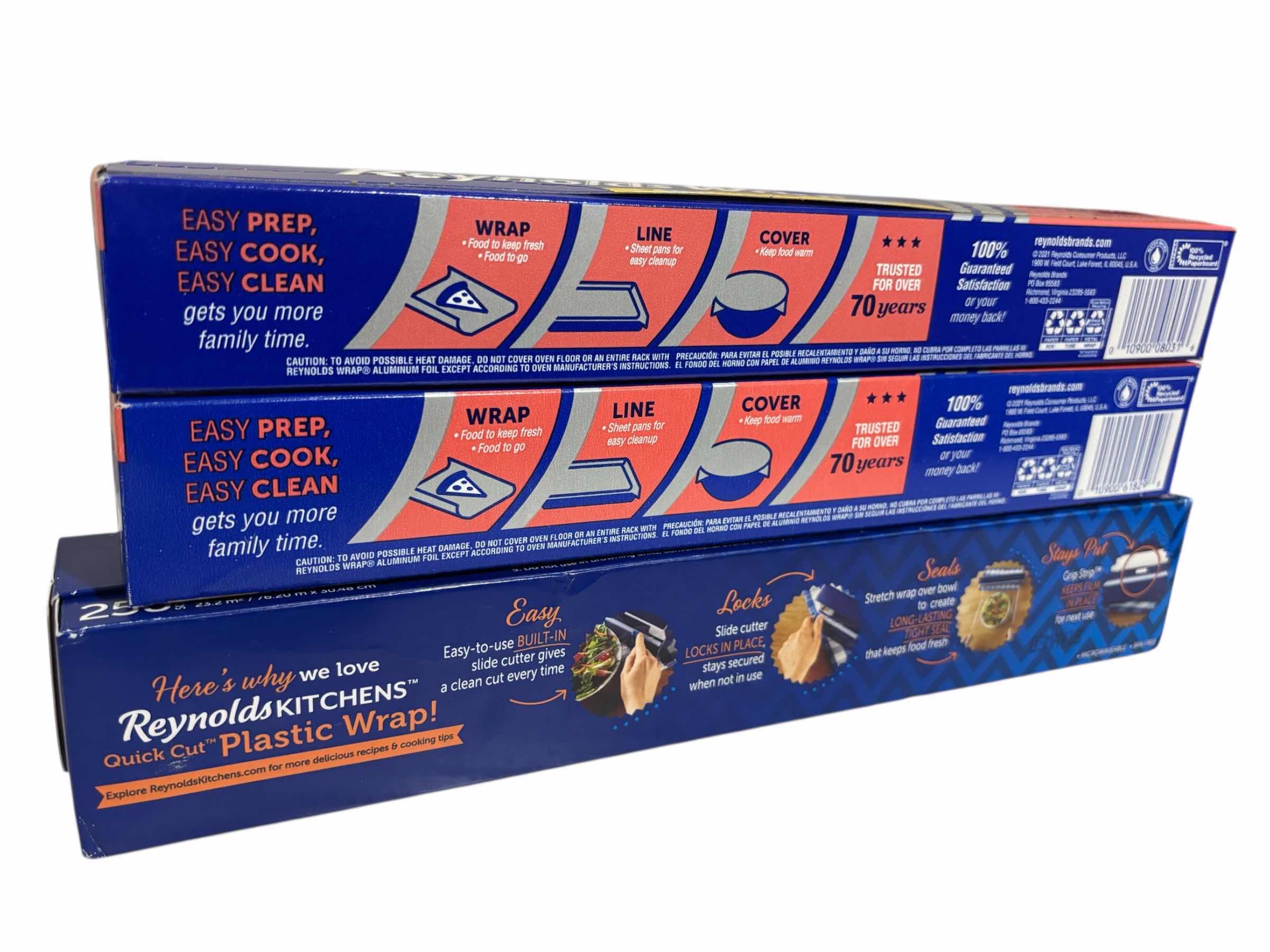 Photo 1 of NIB REYNOLDS WRAP ALUMINUM FOIL (50 SQ FT & 30 SQ FT) & REYNOLDS KITCHENS QUICK CUT PLASTIC WRAP 250 SQ FT