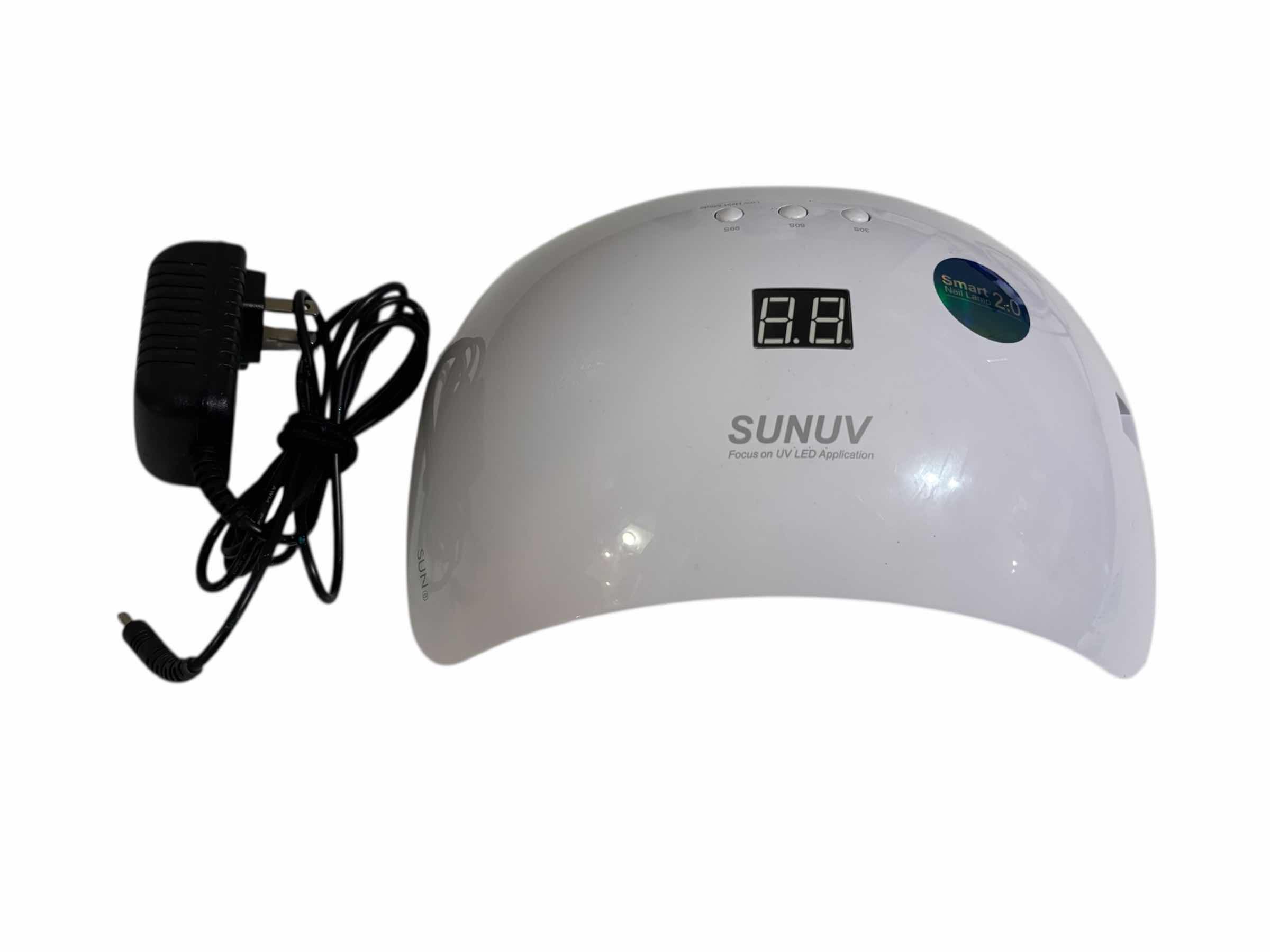 Photo 1 of SUNUV UV LED SMART NAIL LAMP 2.0 NAIL DRYER FOR GEL POLISH W TIMERS, AUTOMATIC SENSOR & LCD DISPLAY W CHARGER CORD $35