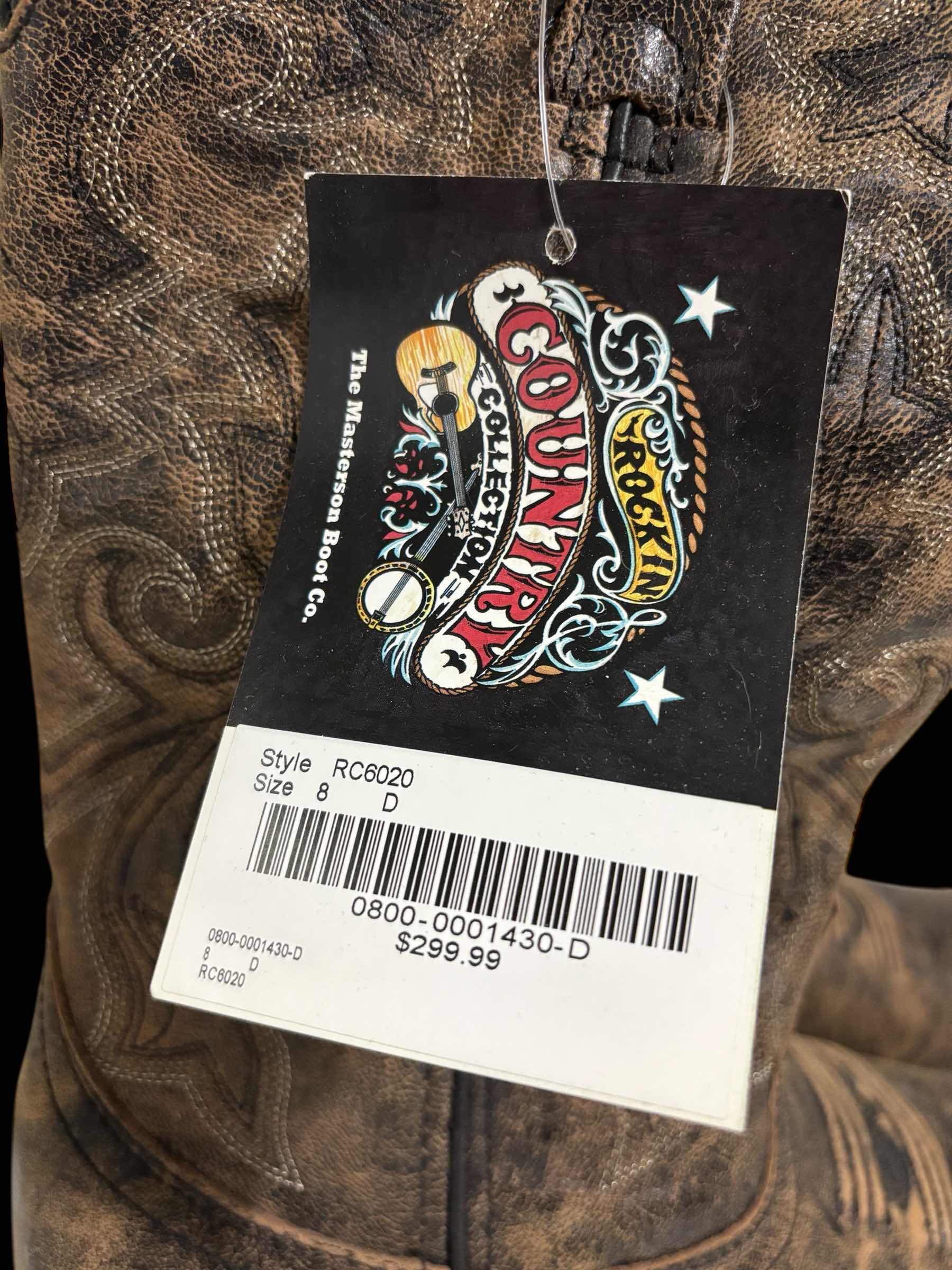 Photo 1 of THE MASTERSON BOOT CO ROCKIN COUNTRY COLLECTION MENS DISTRESSED BOOTS, BROWN SIZE 8D