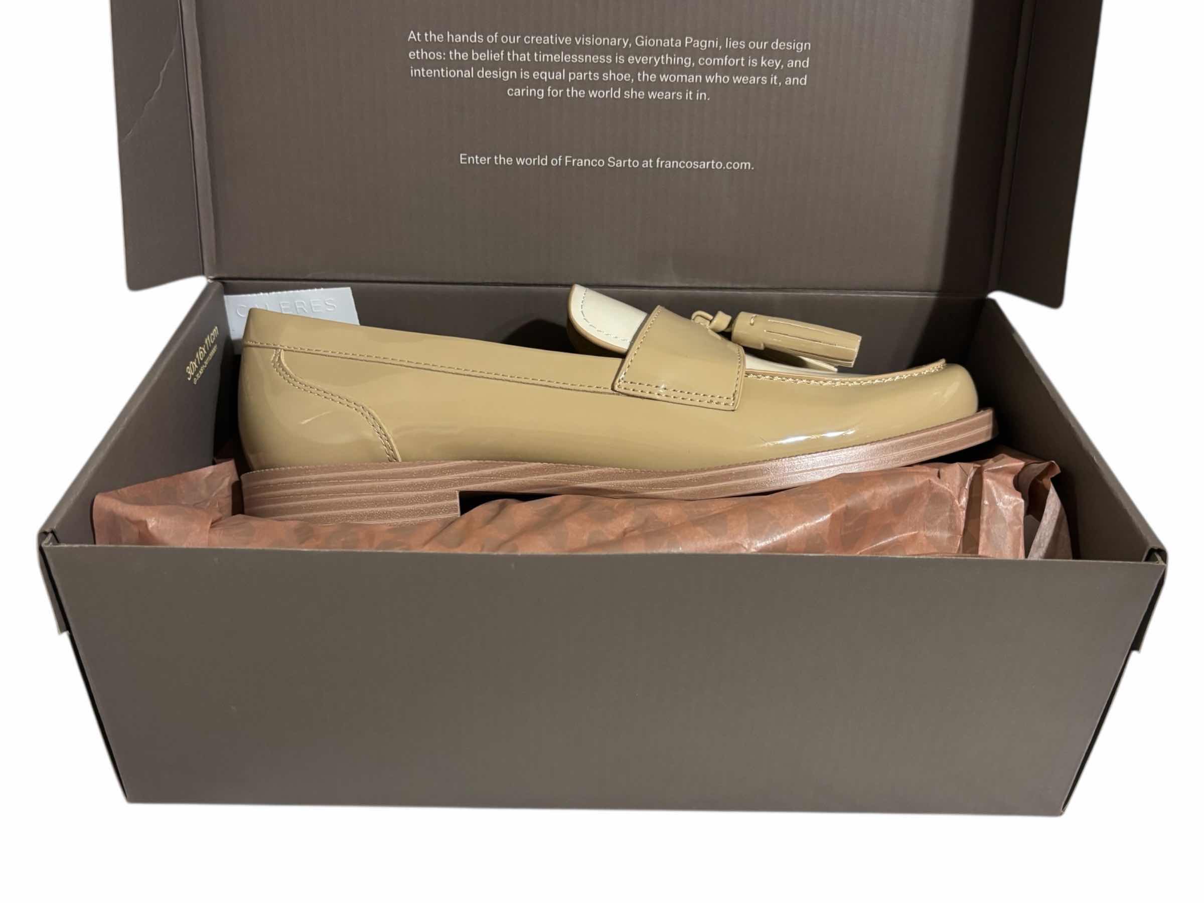 Photo 1 of NIB FRANCO SARTO LUCIA LOAFER, MODERN TAUPE BEIGE PATENT LEATHER WOMENS SIZE 8.5M $110