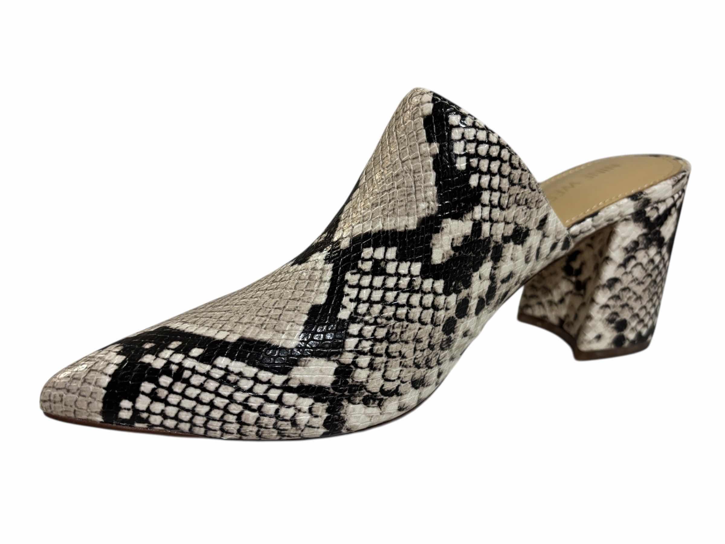 Photo 1 of NIB NINE WEST RENNY MULE SLIDES, LIGHT NATURAL SNAKE WOMENS SIZE 8.5M $80