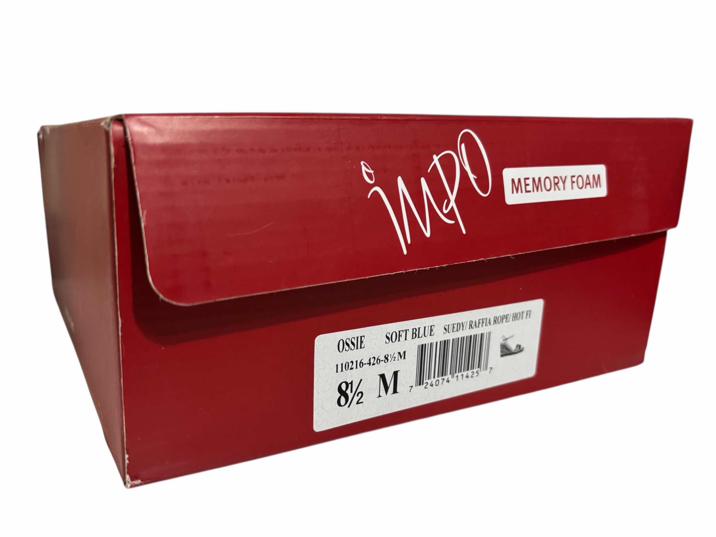 Photo 1 of NIB IMPO MEMORY FOAM WOMENS OSSIE PLATFORM WEDGE SANDAL, SOFT BLUE SIZE 8.5M $90