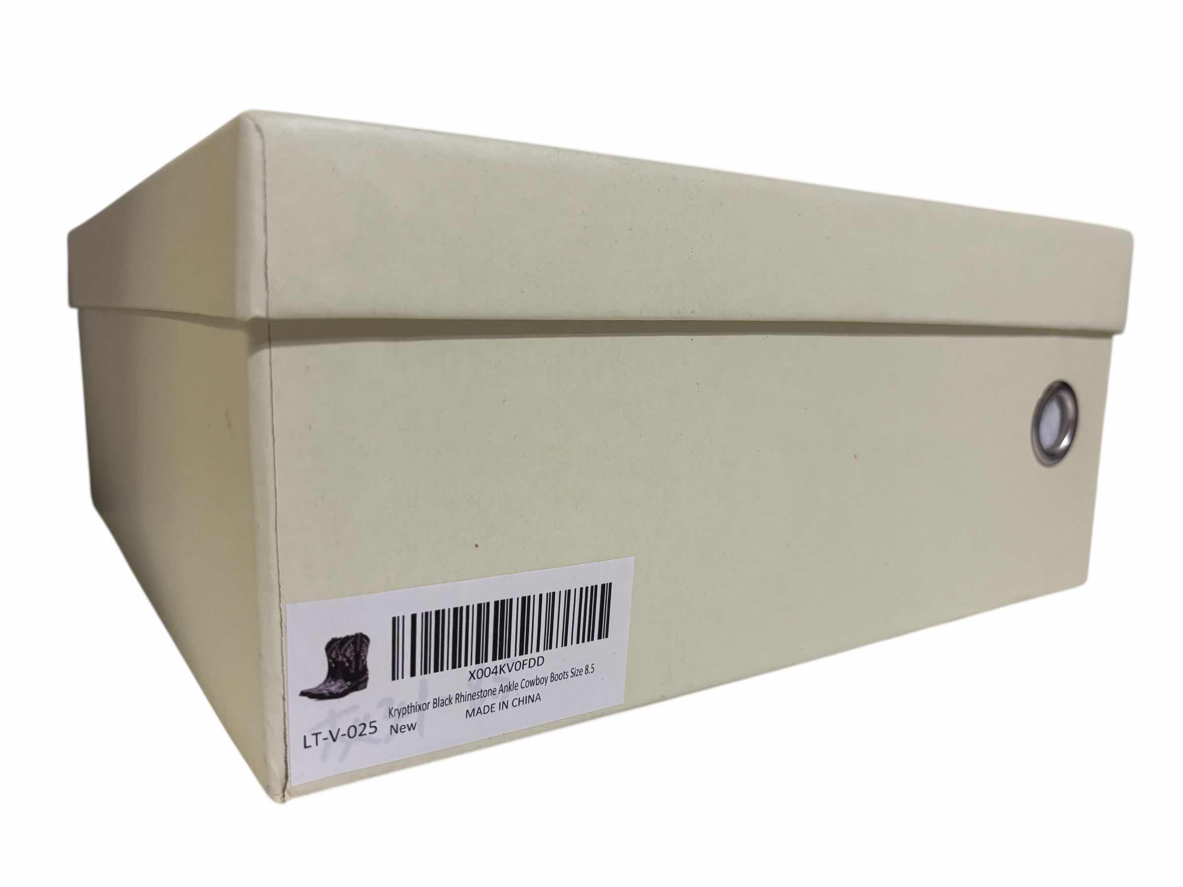 Photo 1 of NIB KRYPTHIXOR WOMENS CHARCOAL RHINESTONE ZIP-UP COWBOY BOOTS, SIZE 8.5  $55