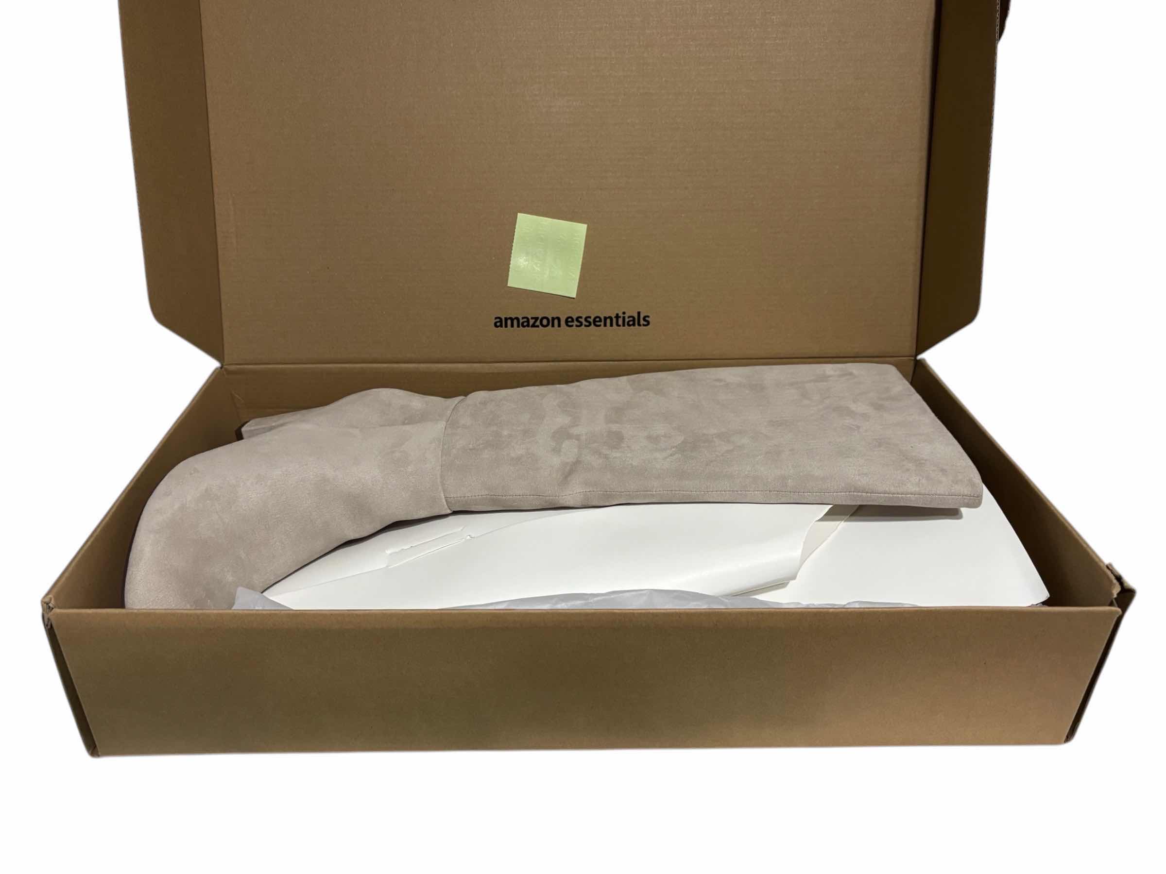 Photo 1 of AMAZON ESSENTIALS WOMENS TALL BOOT W 3” HEEL & ZIPPER, GREY FAUX SUEDE WOMENS SIZE 8.5