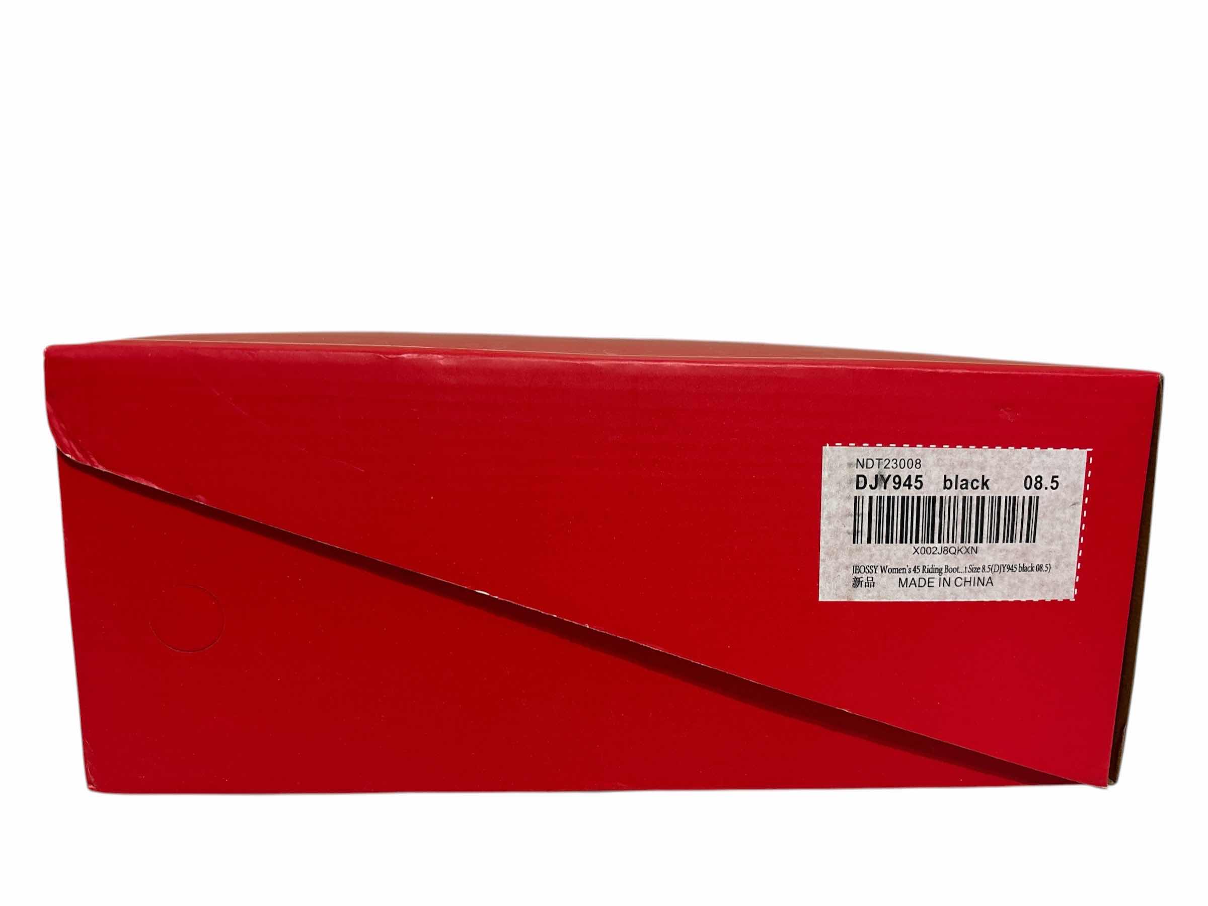 Photo 1 of JEOSSY KNEE HIGH RIDING BOOTS W KNITTED WOOL TOP, METAL BUCKLES & ZIPPER, WIDE CALF/WIDTH, BLACK WOMENS SIZE 8.5