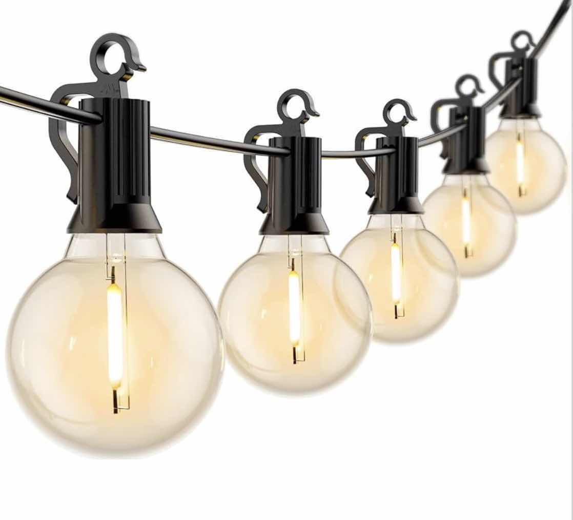 Photo 1 of BRIGHTOWN CLEAR G40 GLOBE OUTDOOR STRING LIGHT SET, 50 FT, BLACK