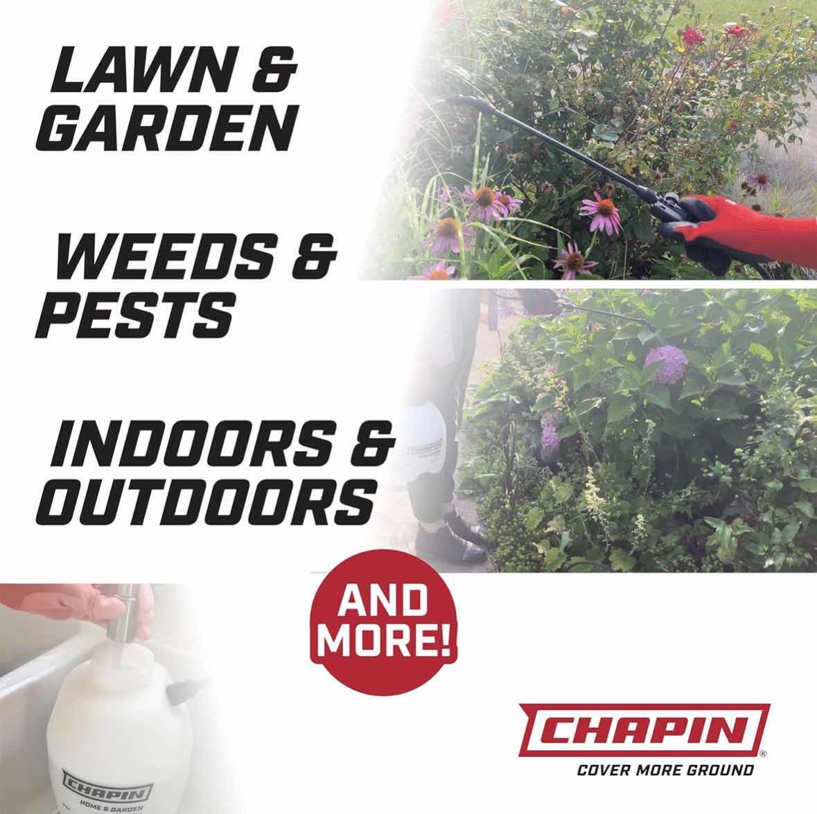 Photo 1 of CHAPIN 1 GAL PUMP SPRAY FOR LAWN & GARDEN W HANDLE,  ADJUSTABLE CONE NOZZLE & IN-TANK FILTER FOR HERBICIDES