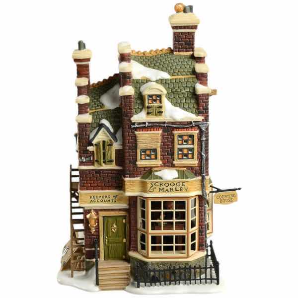 Photo 1 of DEPARTMENT 56 DICKEN’S VILLAGE COLLECTION- A CHRISTMAS CAROL SCROOGE & MARLEY COUNTING HOUSE, HANDCRAFTED & HAND-PAINTED PORCELAIN LIT BUILDING W CORD $250