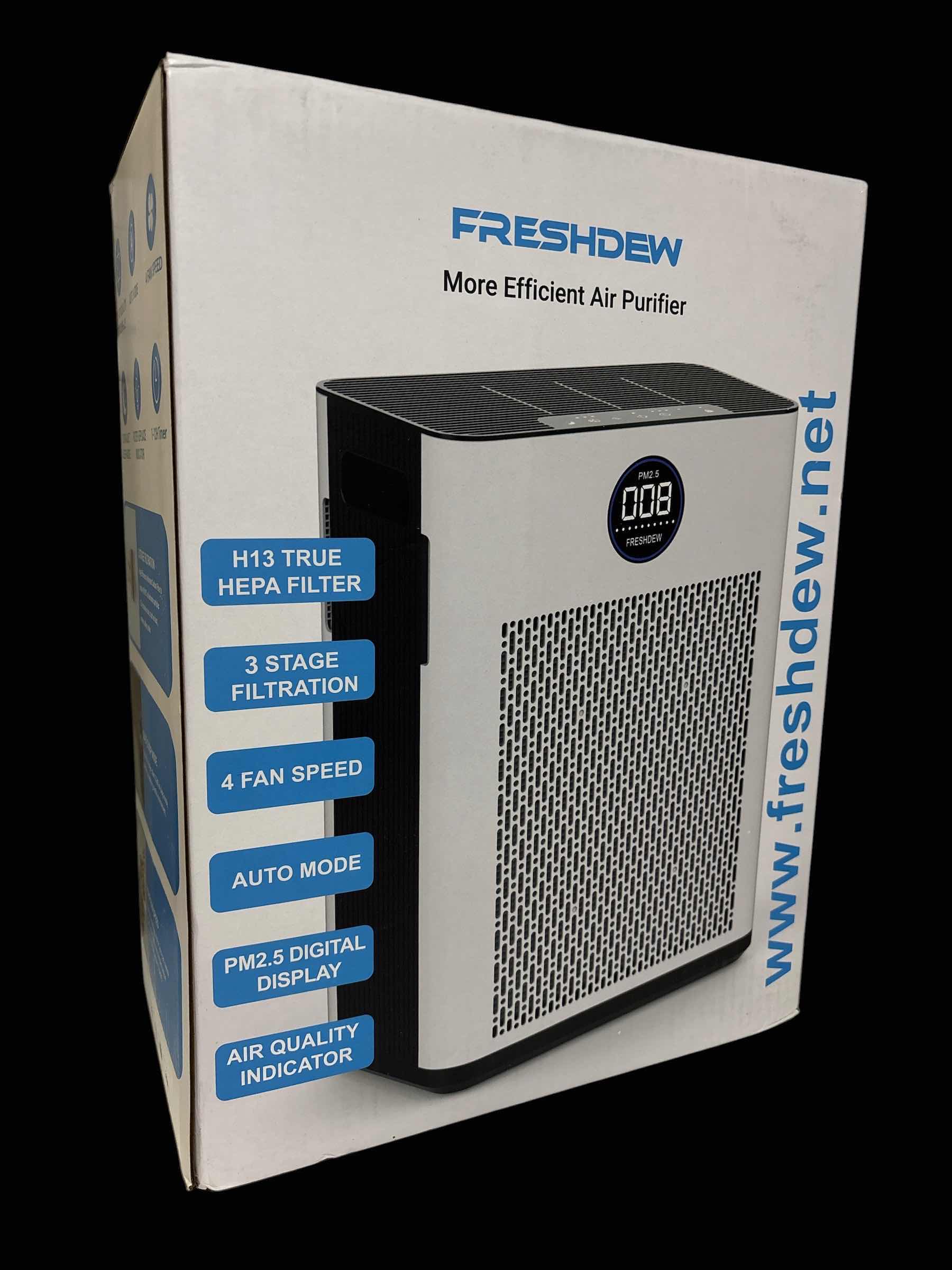 Photo 1 of FRESHDEW H13 TRUE HEPA FILTER PERSONAL CONSOLE AIR PURIFIER, 2300 SQ FT, WHITE #LY036SPS-240200U1   $168
