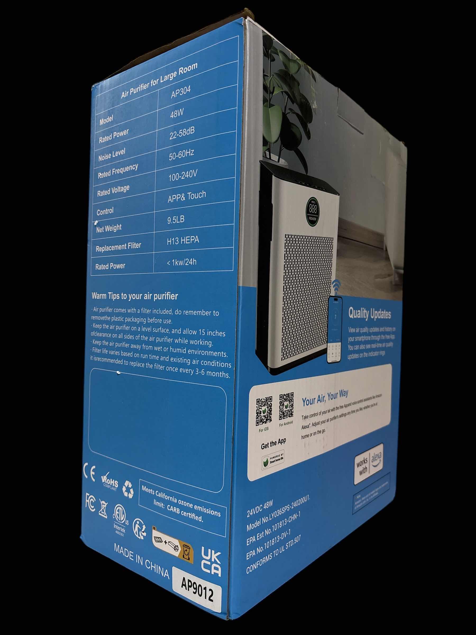 Photo 1 of FRESHDEW H13 TRUE HEPA FILTER PERSONAL CONSOLE AIR PURIFIER, 2300 SQ FT, WHITE #LY036SPS-240200U1   $168