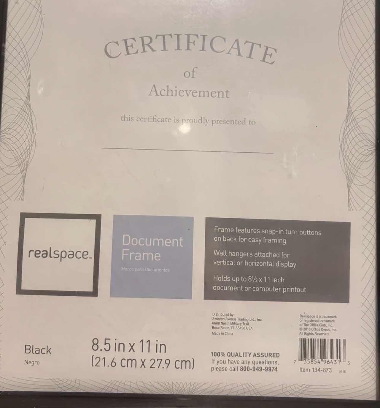 Photo 1 of REAL SPACE DOCUMENT FRAMES 3PC 8.5”X11”