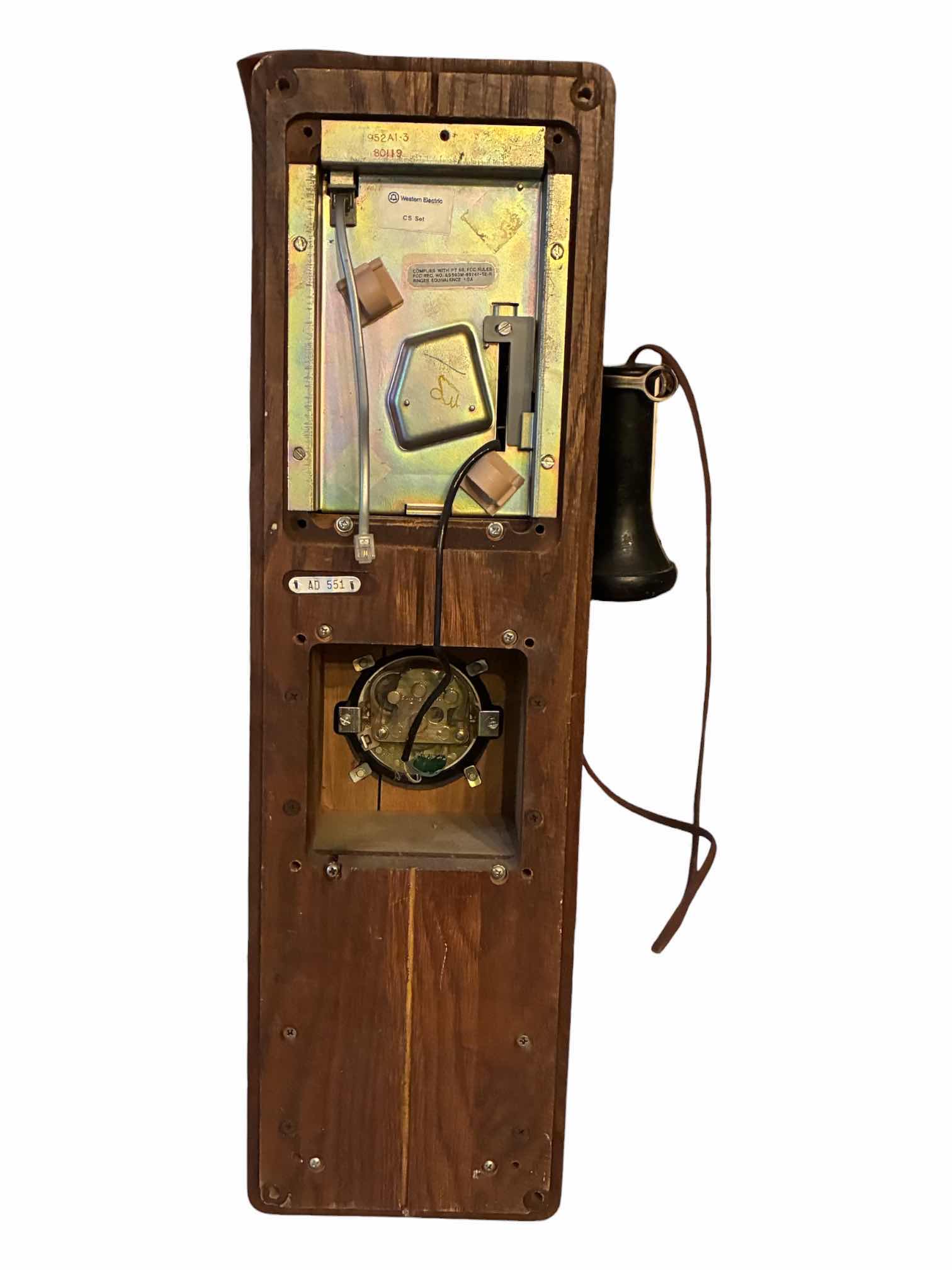 Photo 1 of BELL SYSTEM AMERICANA EDITION CIRCA 1882 WOOD ROTARY PHONE 9“ X 9“ H23.75”