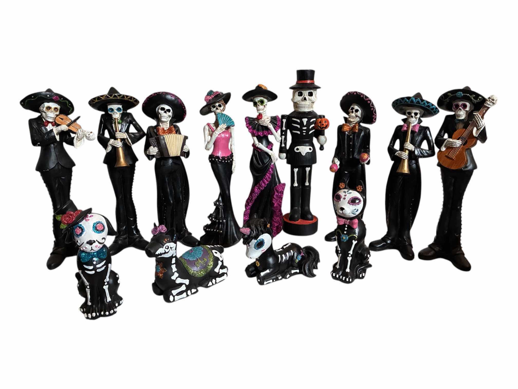 Photo 1 of HAPPY HALLOWEEN DAY OF THE DEAD RESIN FIGURINES (13)