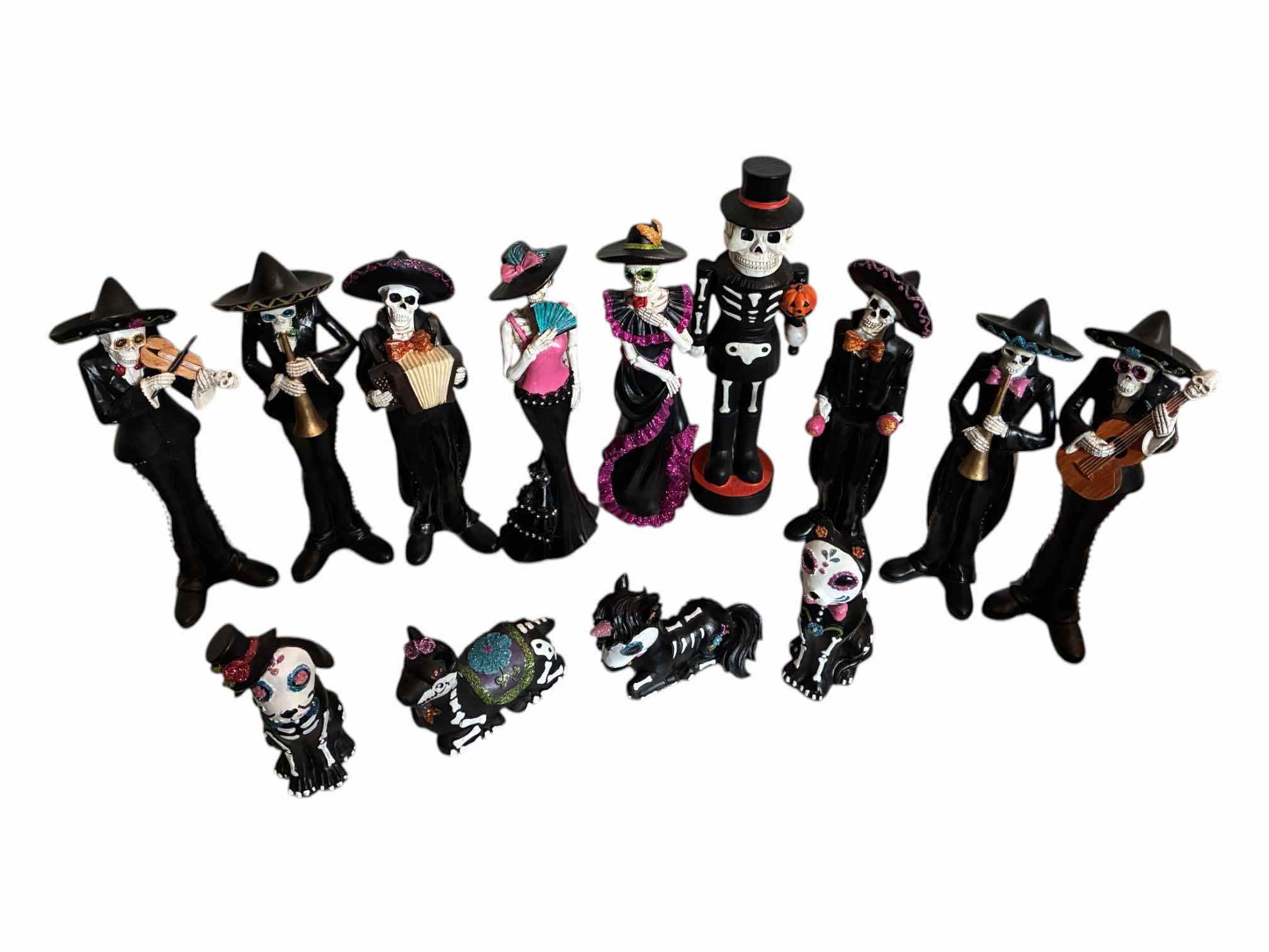 Photo 1 of HAPPY HALLOWEEN DAY OF THE DEAD RESIN FIGURINES (13)