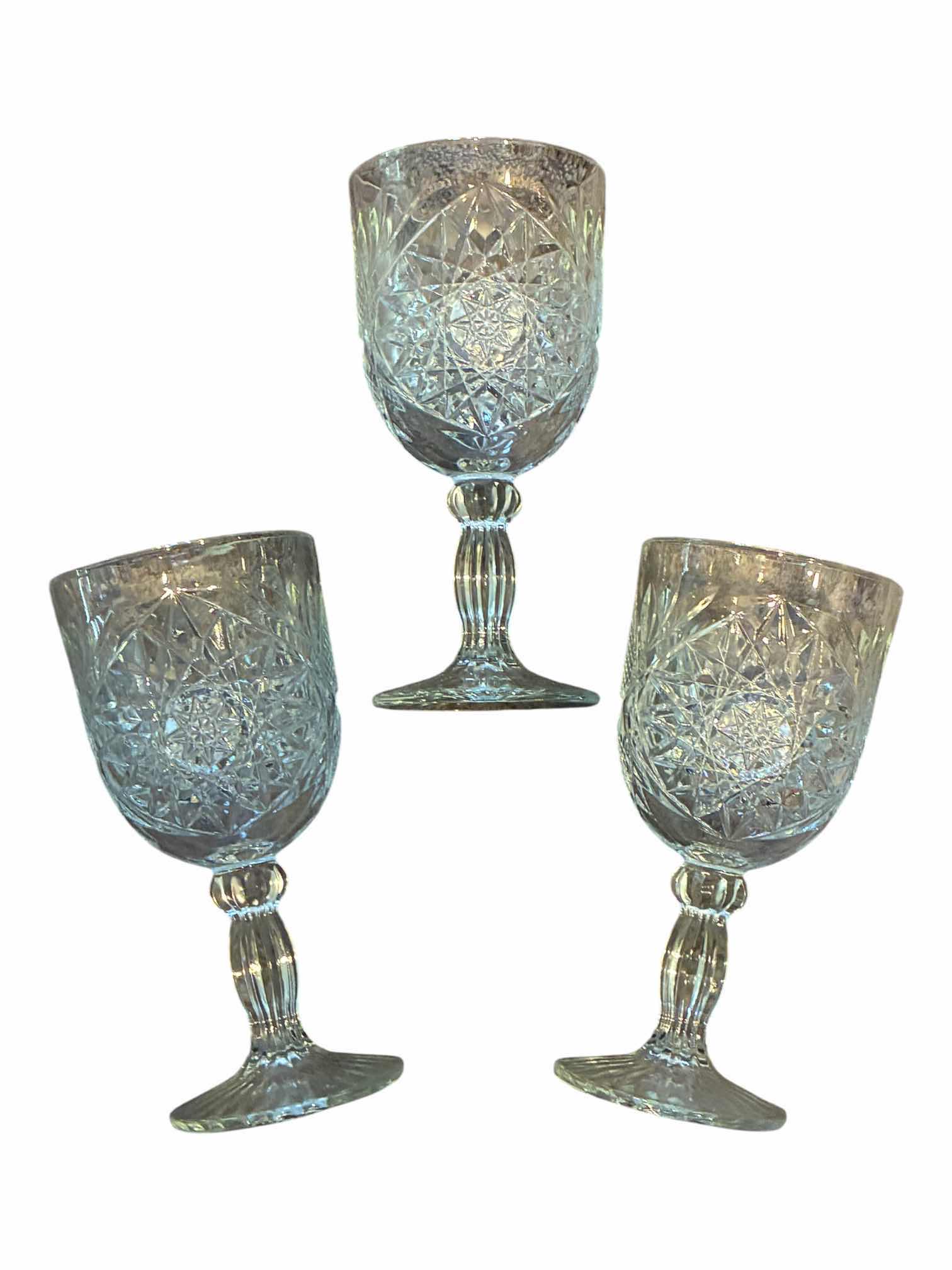 Photo 1 of LIBBEY GLASS COMPANY HOBSTAR WATER GOBLETS (3) $36