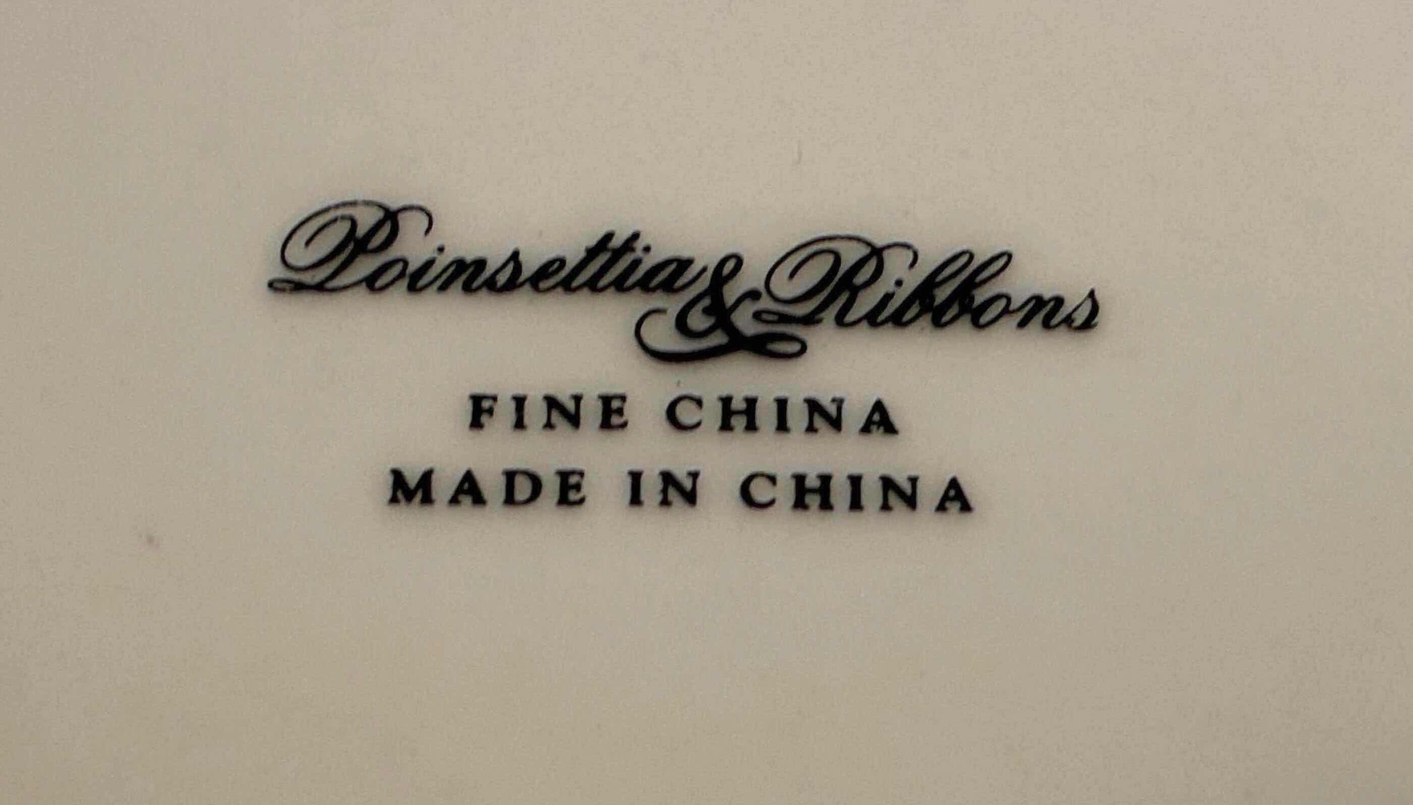 Photo 1 of POINSETTIA & RIBBONS 36PC CHRISTMAS FINE CHINA DISH SET $440