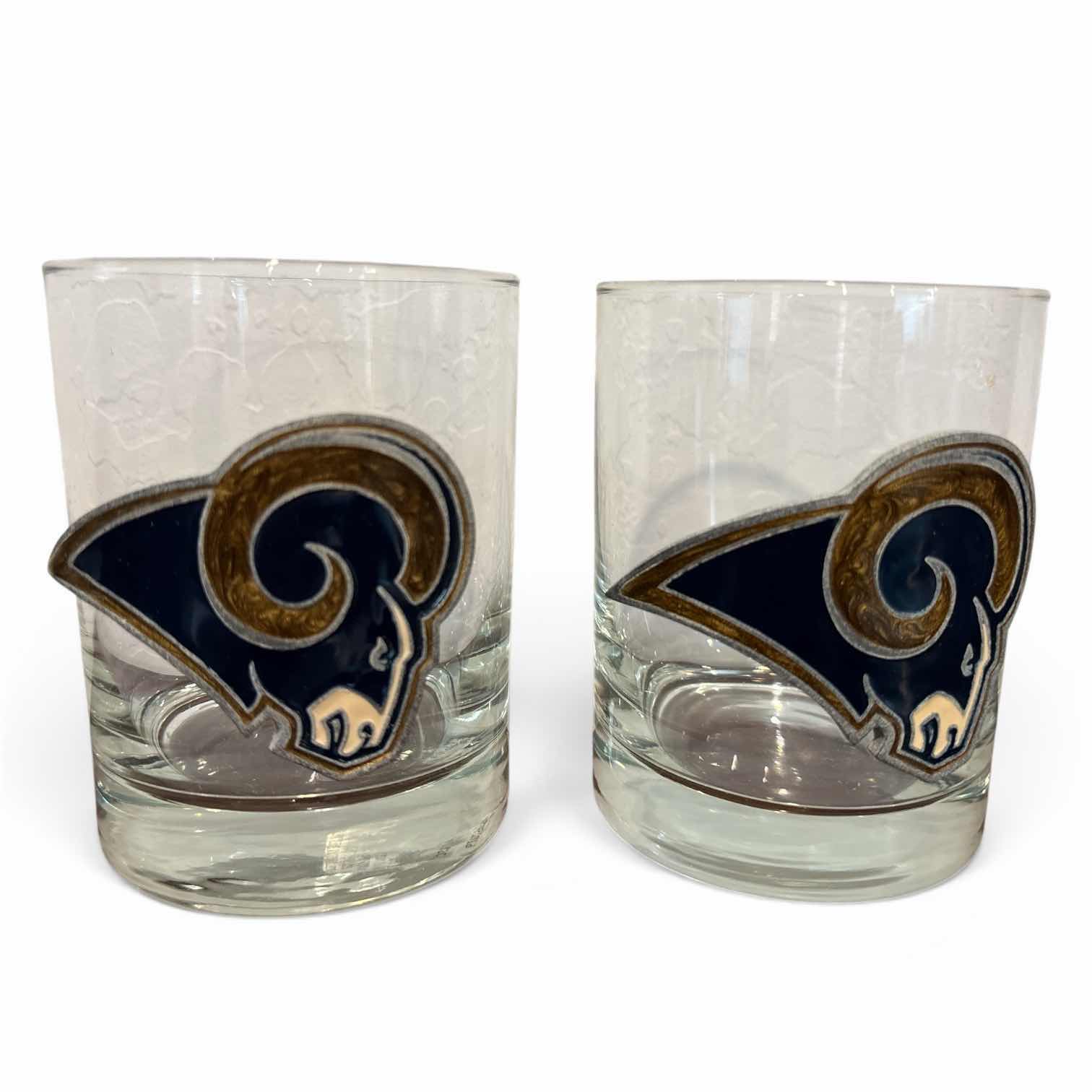Photo 1 of GREAT AMERICAN PRODUCTS 2004 LOS ANGELES RAMS ROCKS GLASSES SET OF 2 (14 OZ CAPACITY)