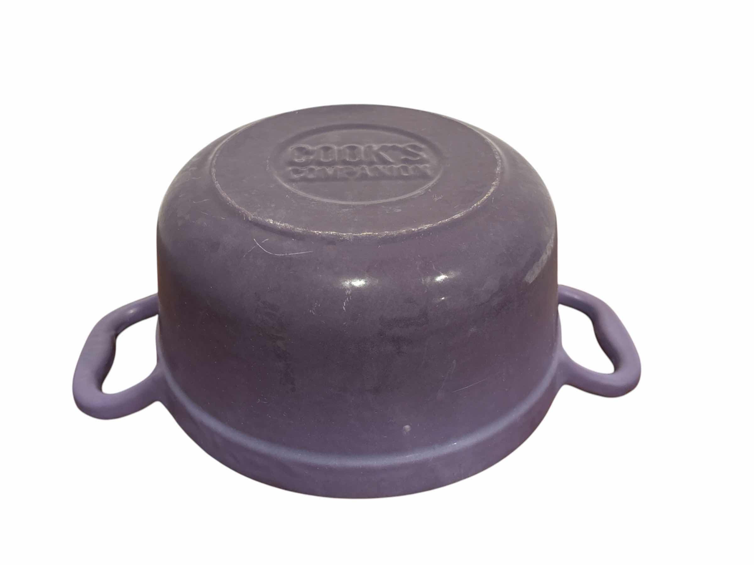 Photo 1 of COOKS COMPANION 2 QT ENAMELED CAST-IRON POT W LID, PURPLE