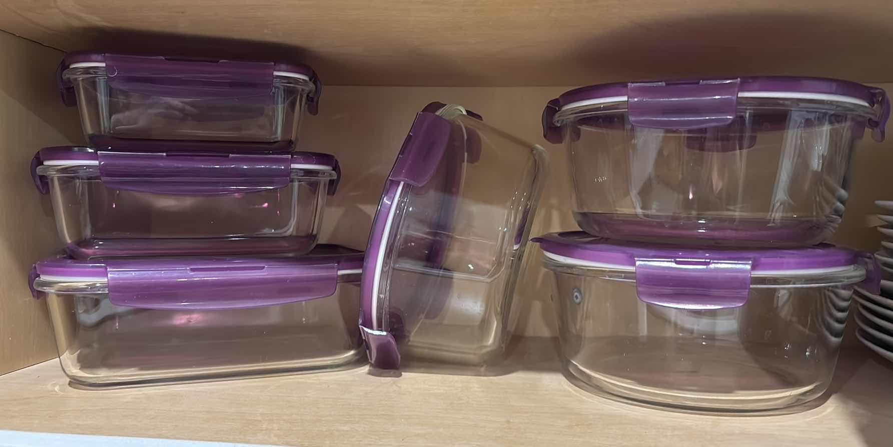 Photo 1 of LOCK & LOCK 12 PC GLASS STORAGE SET W LIDS, FUCHSIA