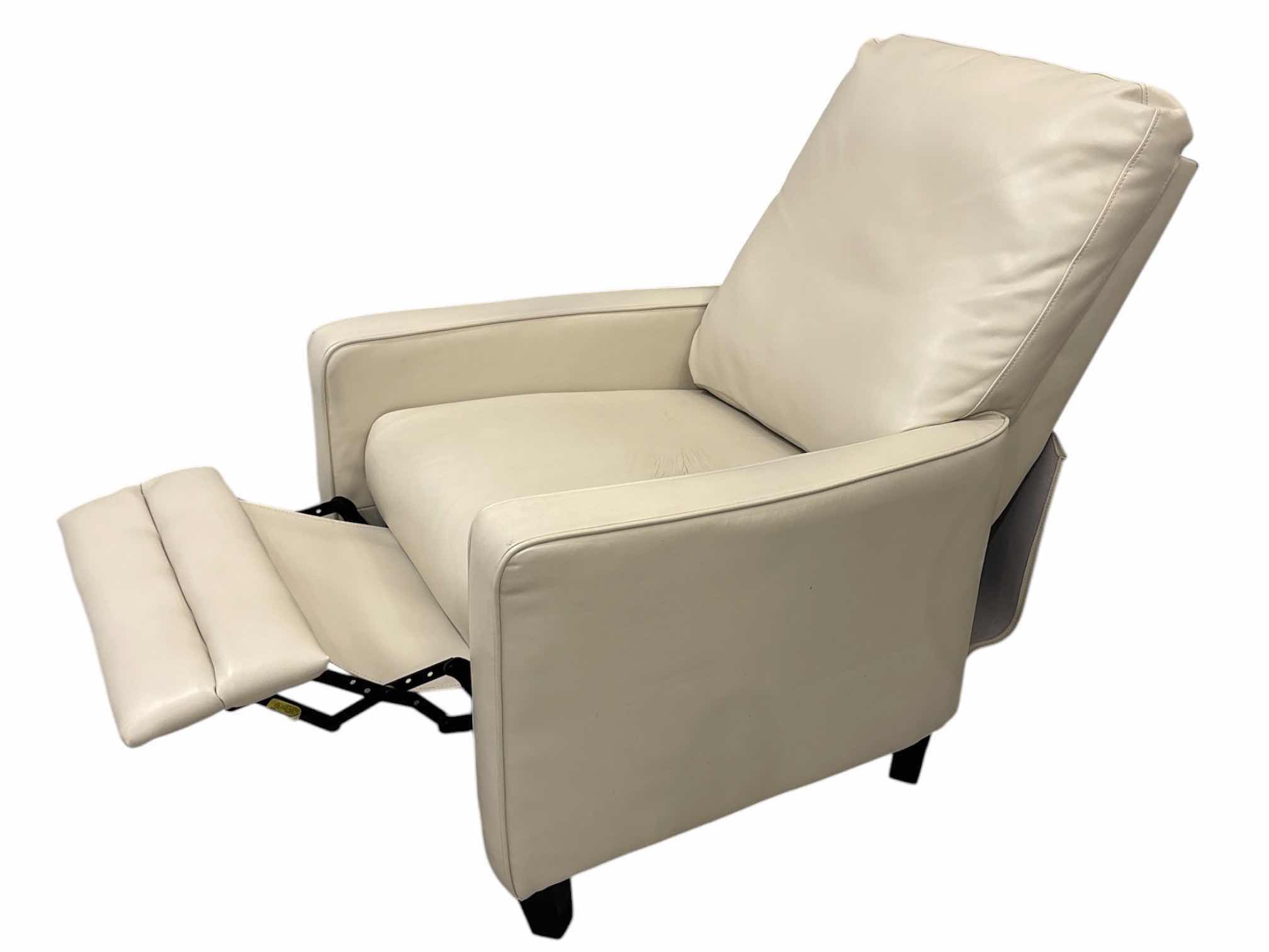 Photo 1 of CREAM FAUX LEATHER RECLINER  30” X 29” H39”