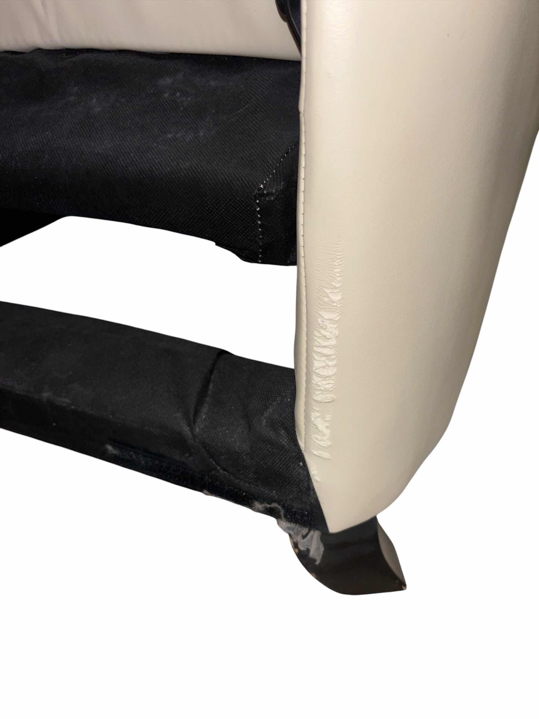 Photo 1 of CREAM FAUX LEATHER RECLINER  30” X 29” H39”