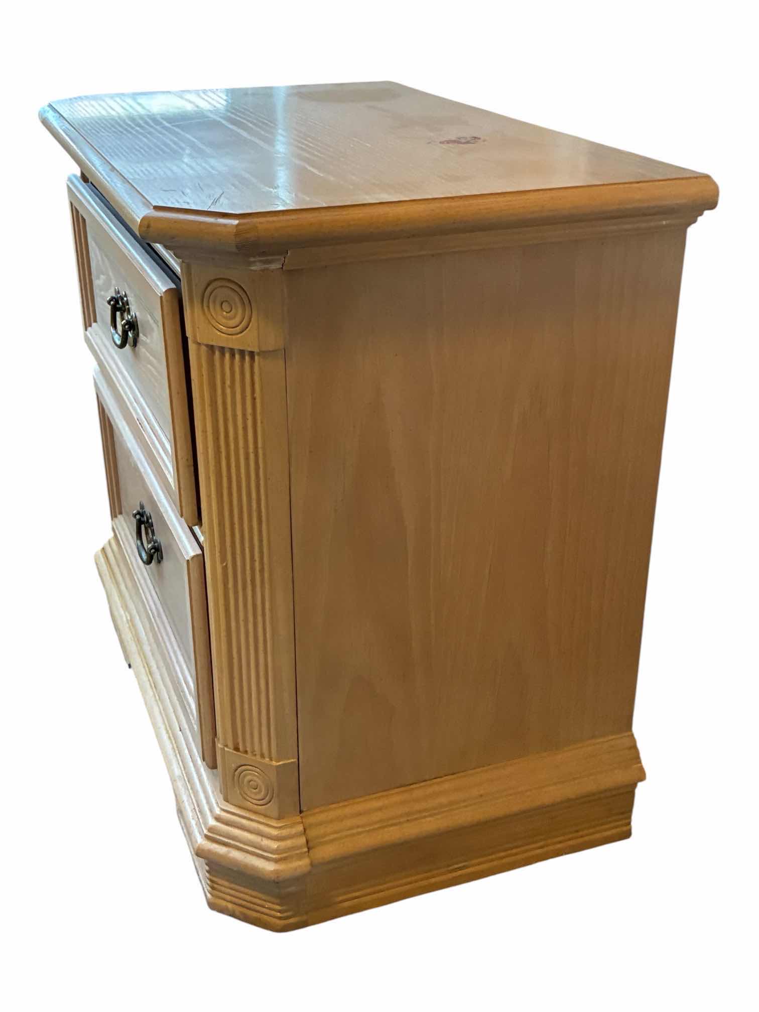 View 3 of NATURAL OAK WOOD 2-DRAW NIGHTSTAND