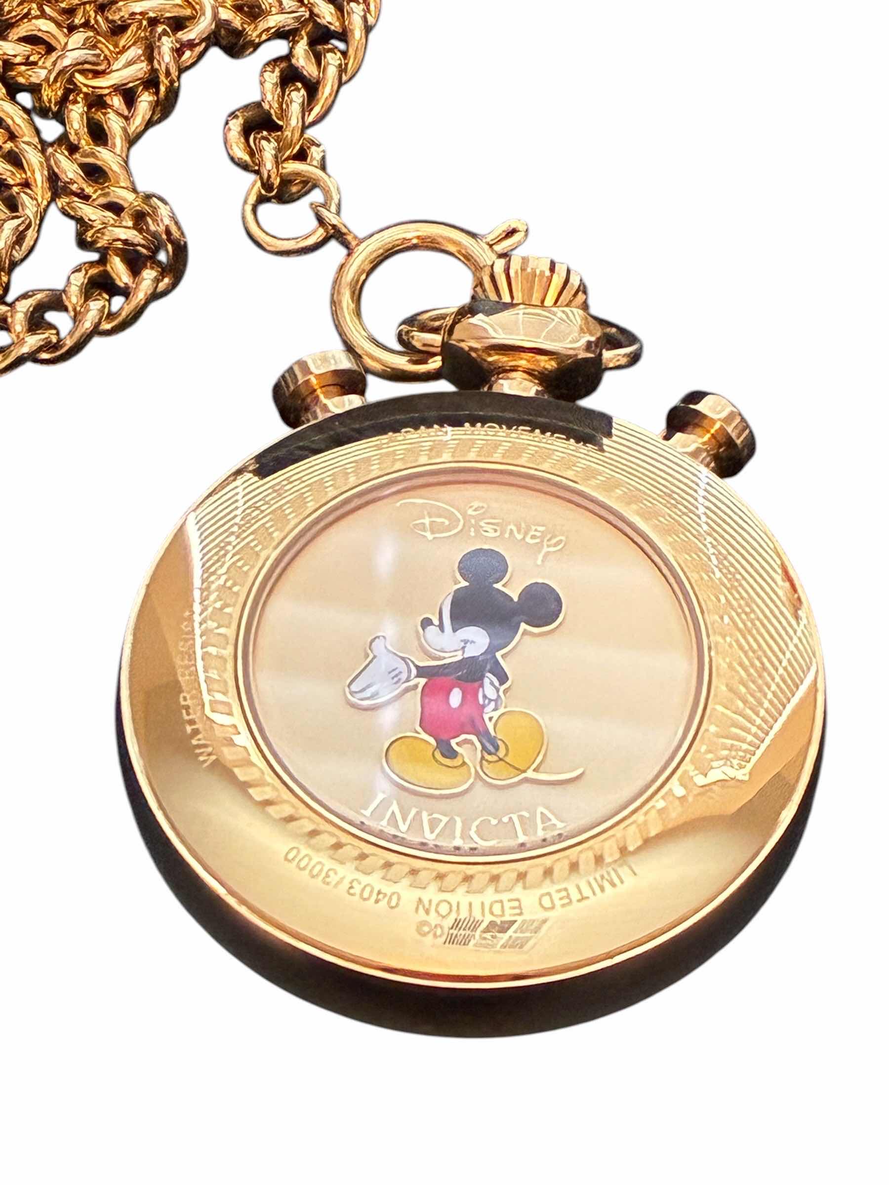 View 2 of DISNEY MICKEY MOUSE GOLD TONE INVICTA POCKET WATCH