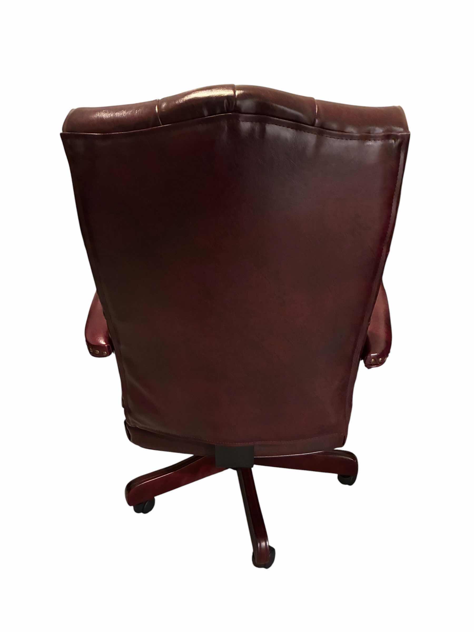 Photo 1 of EXECUTIVE DARK CHERRY LEATHER ROLLING OFFICE CHAIR