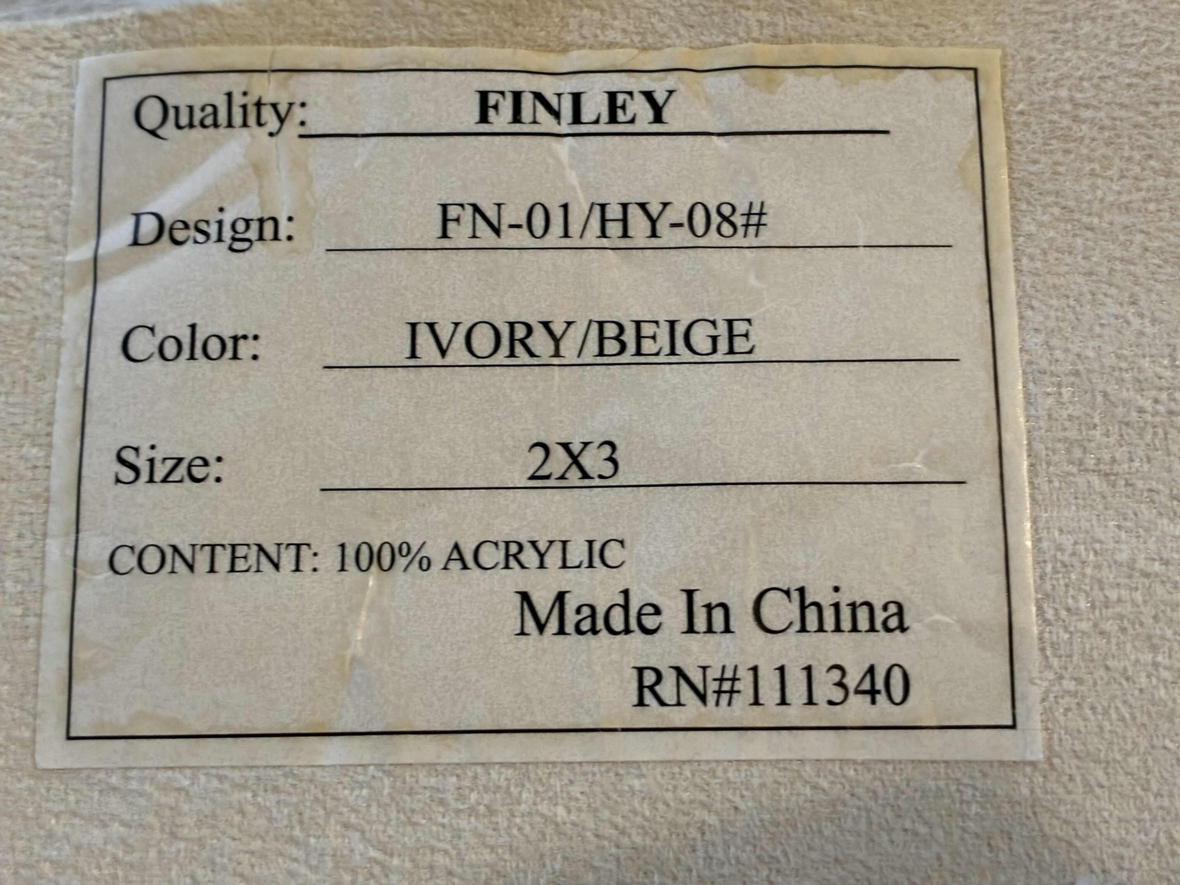 Photo 1 of FINLEY COLLECTION IVORY/BEIGE ACRYLIC FUR AREA RUG 2’ X 3’