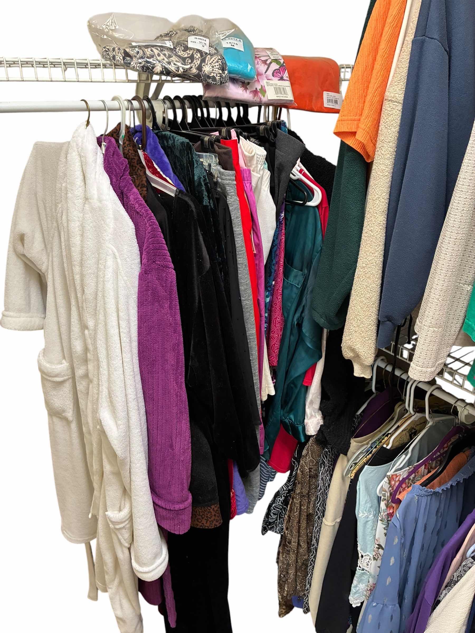 Photo 1 of VINTAGE WOMEN’S CLOTHING-OUTFITS, ROBES, TOPS, PANTS & SHORTS WOMEN’S SIZE MEDIUM-XL/13-16
