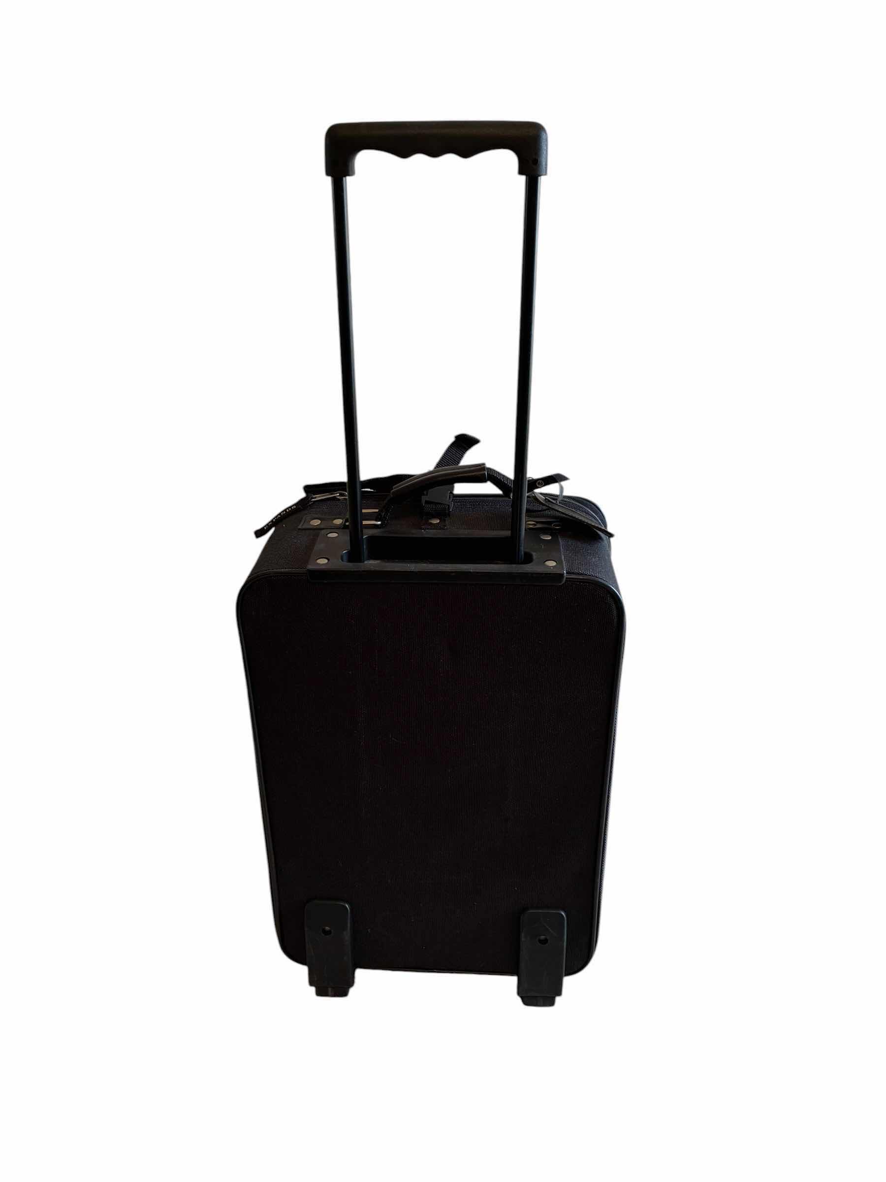 Photo 1 of BILL BLASS BLACK ROLLING CARRY-ON LUGGAGE BAG