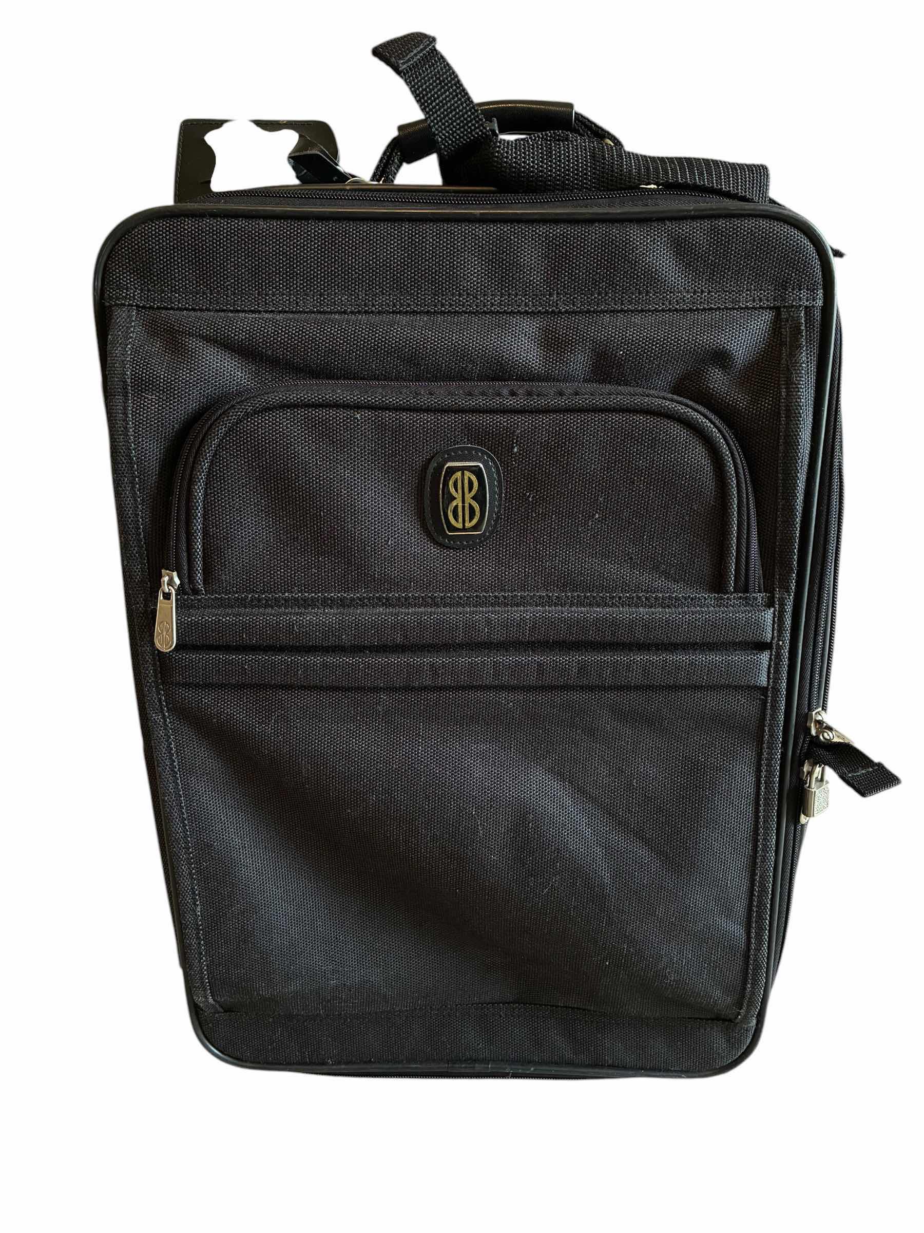 Photo 1 of BILL BLASS BLACK ROLLING CARRY-ON LUGGAGE BAG