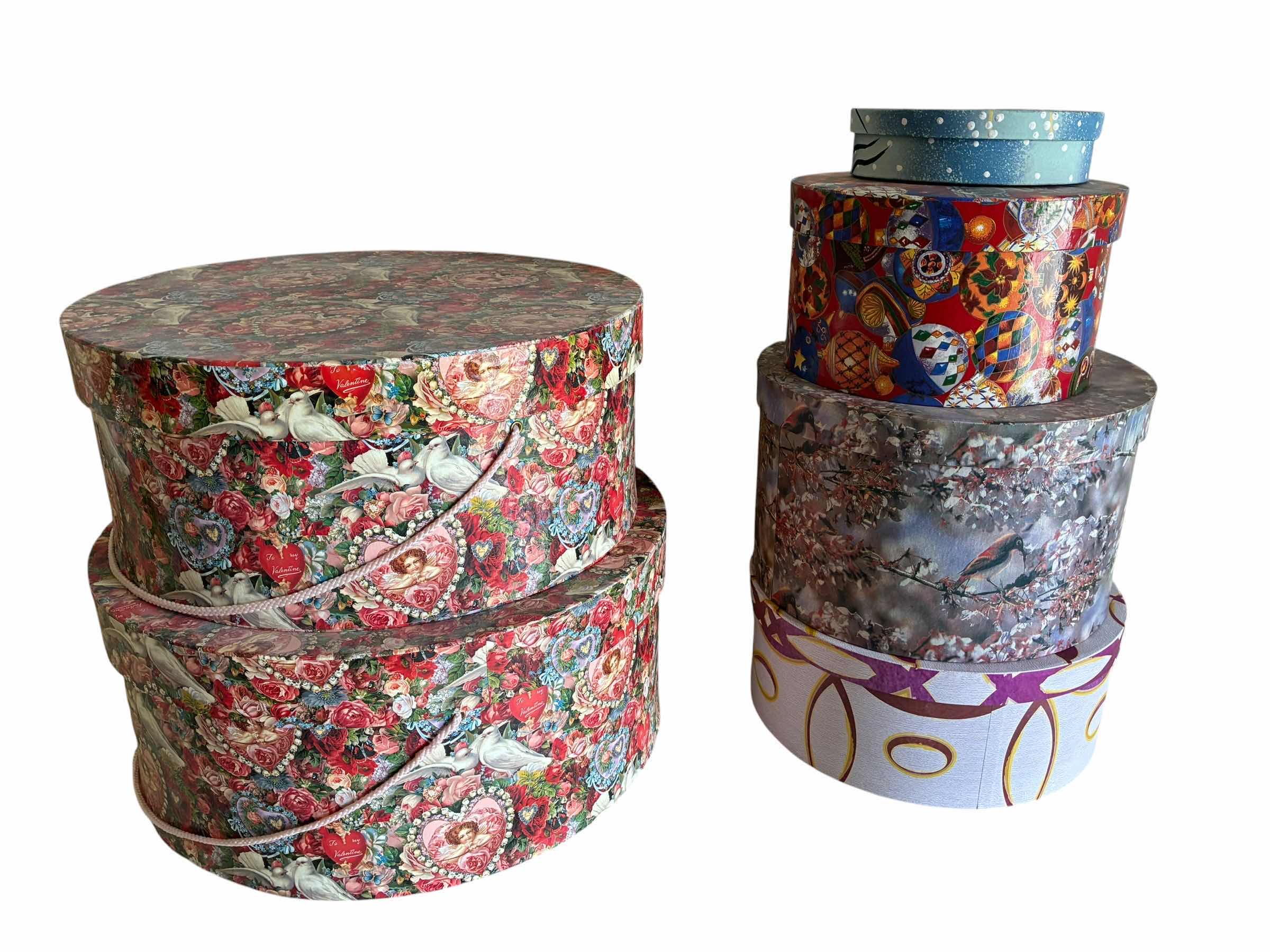 Photo 1 of VINTAGE DECORATIVE ALL OCCASION, ROUND GIFT BOXES 6”-16” (6)